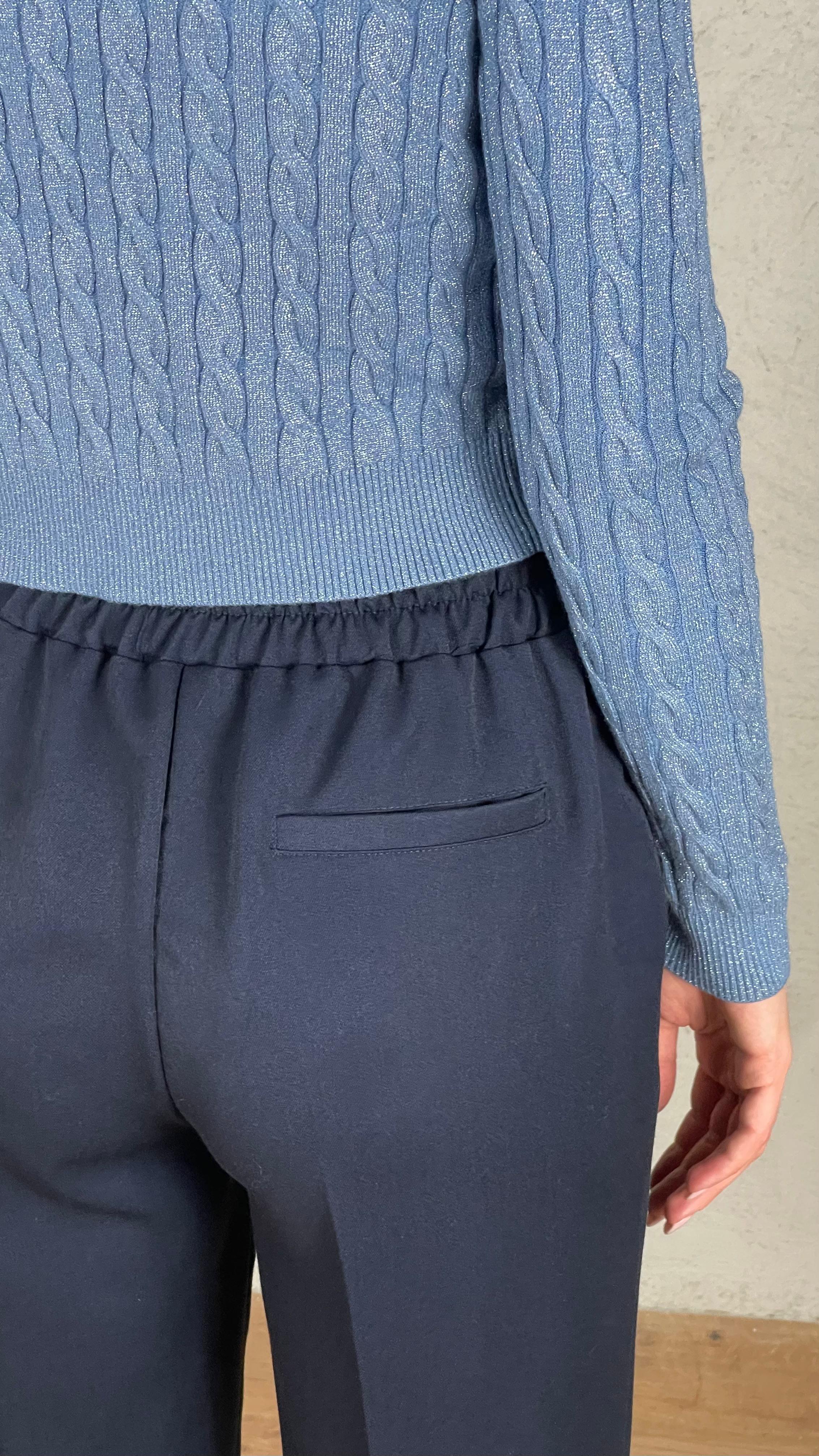 Pantalone a sigaretta con risvolto