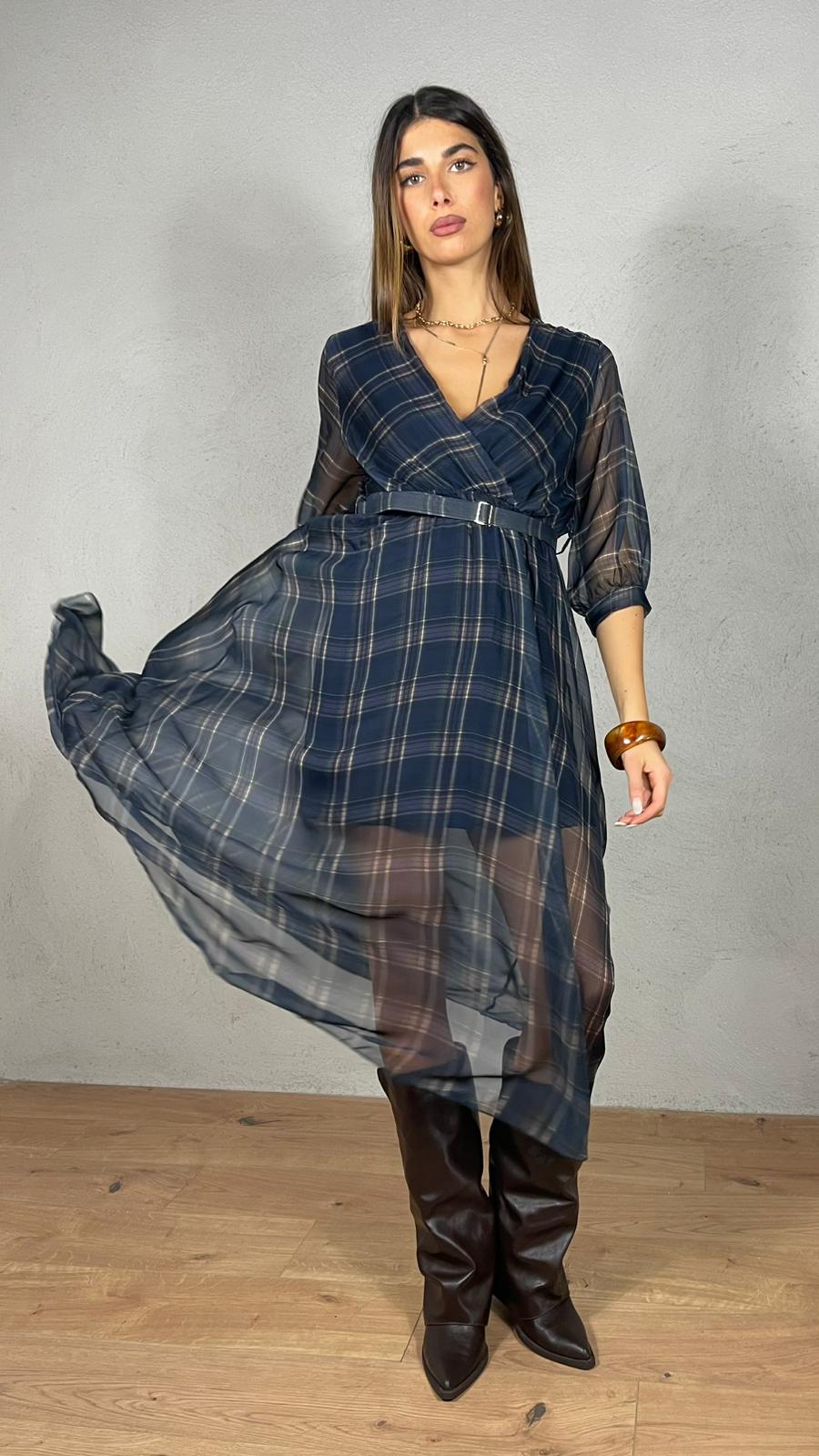 Vestito Velux fantasia plaid over