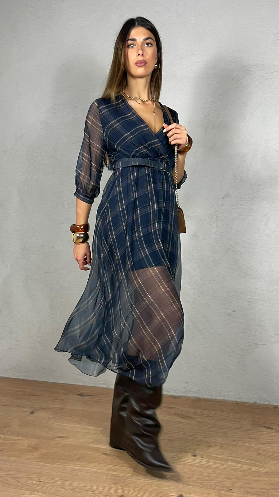 Vestito Velux fantasia plaid over