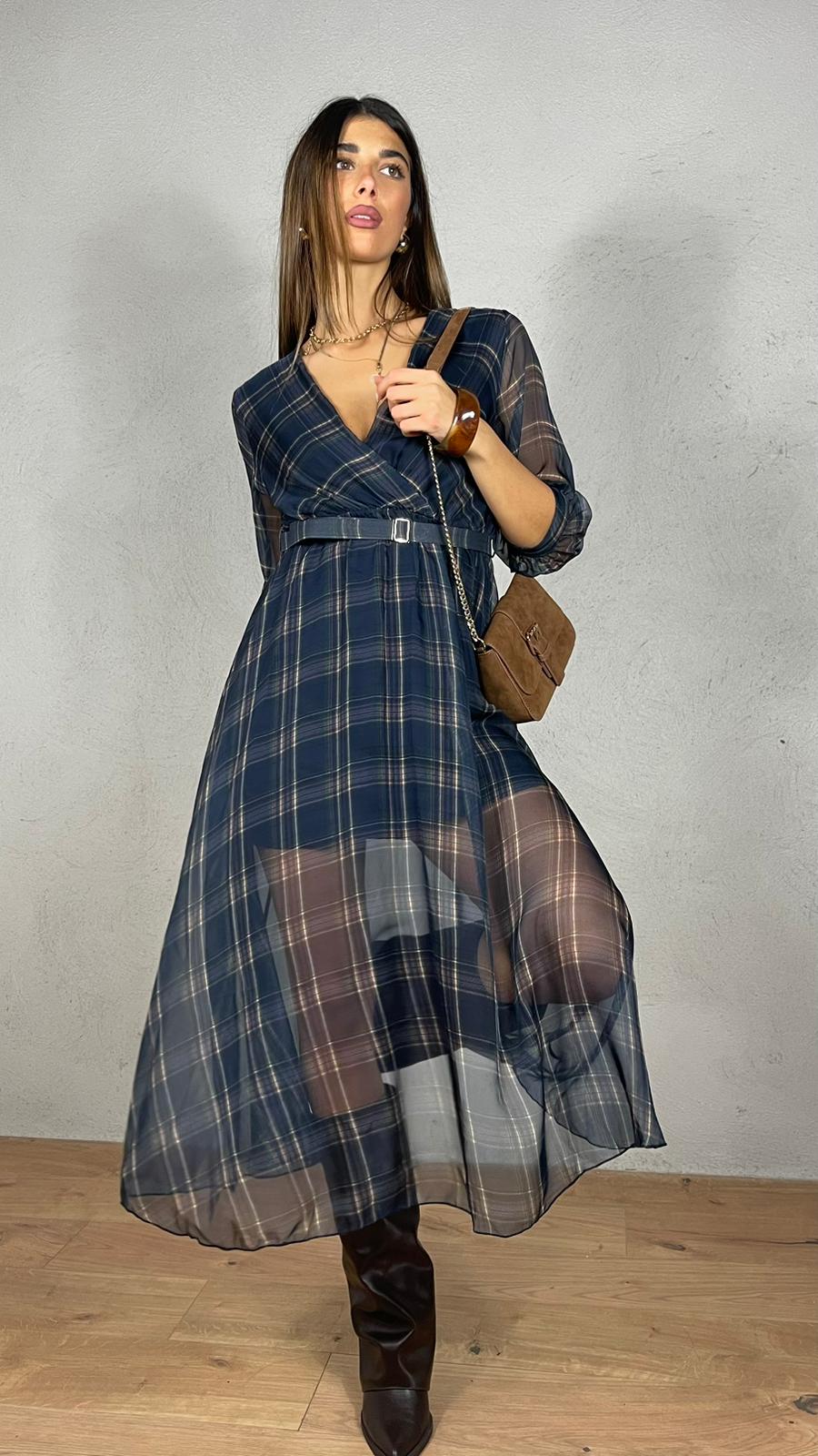 Vestito Velux fantasia plaid over