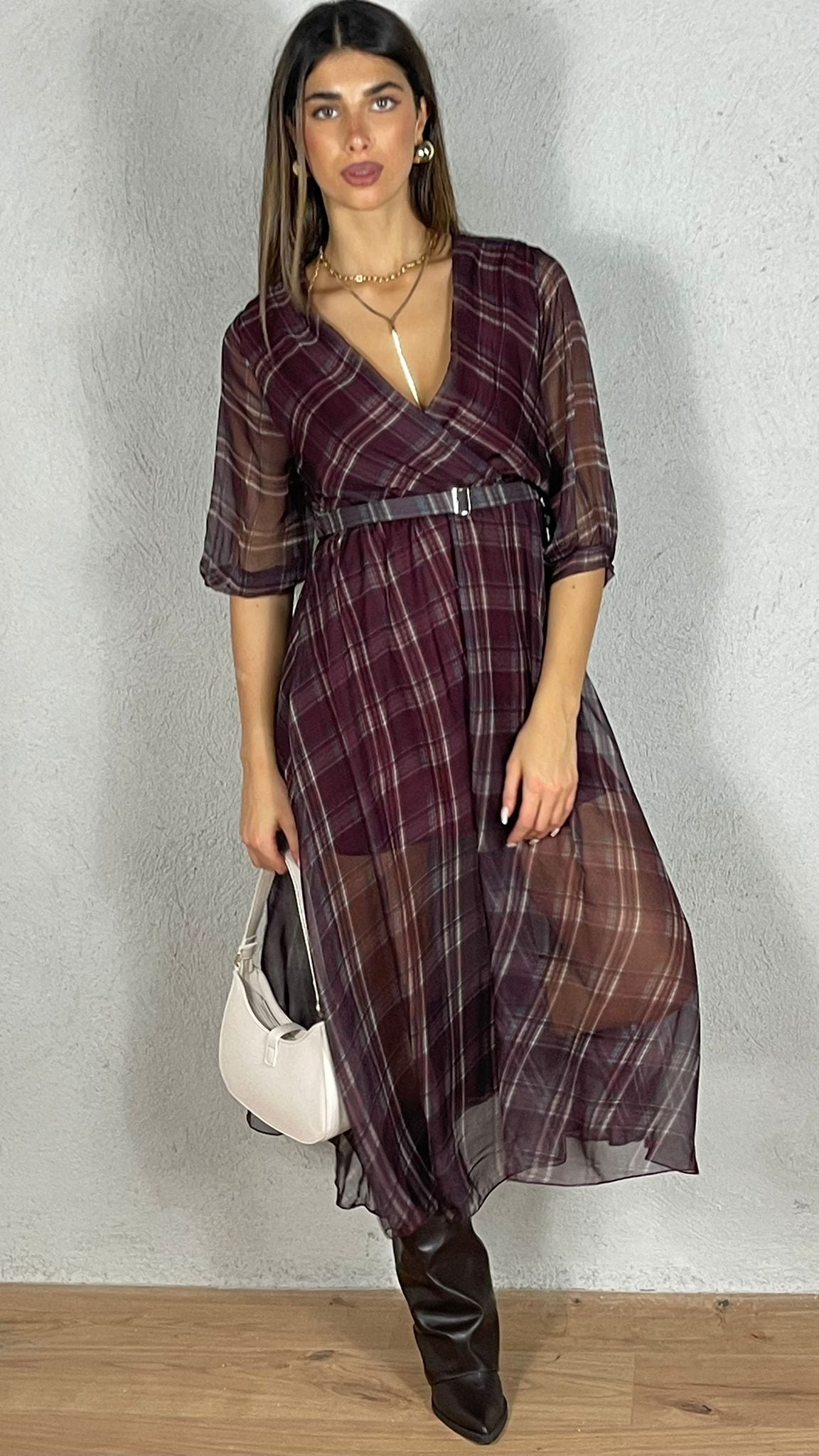 Vestito Velux fantasia plaid over