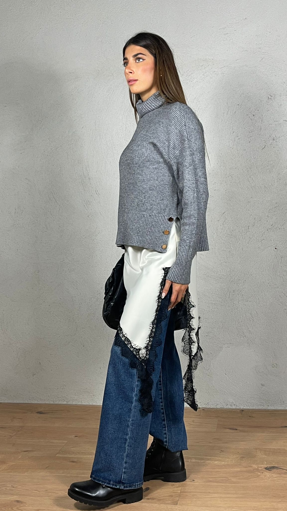 Vestito satin Asimmetrico Zoe