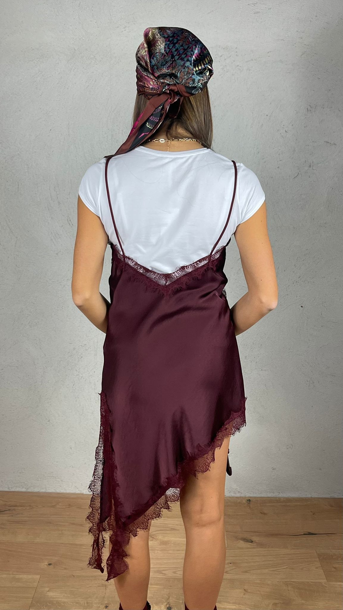 Vestito satin Asimmetrico Zoe