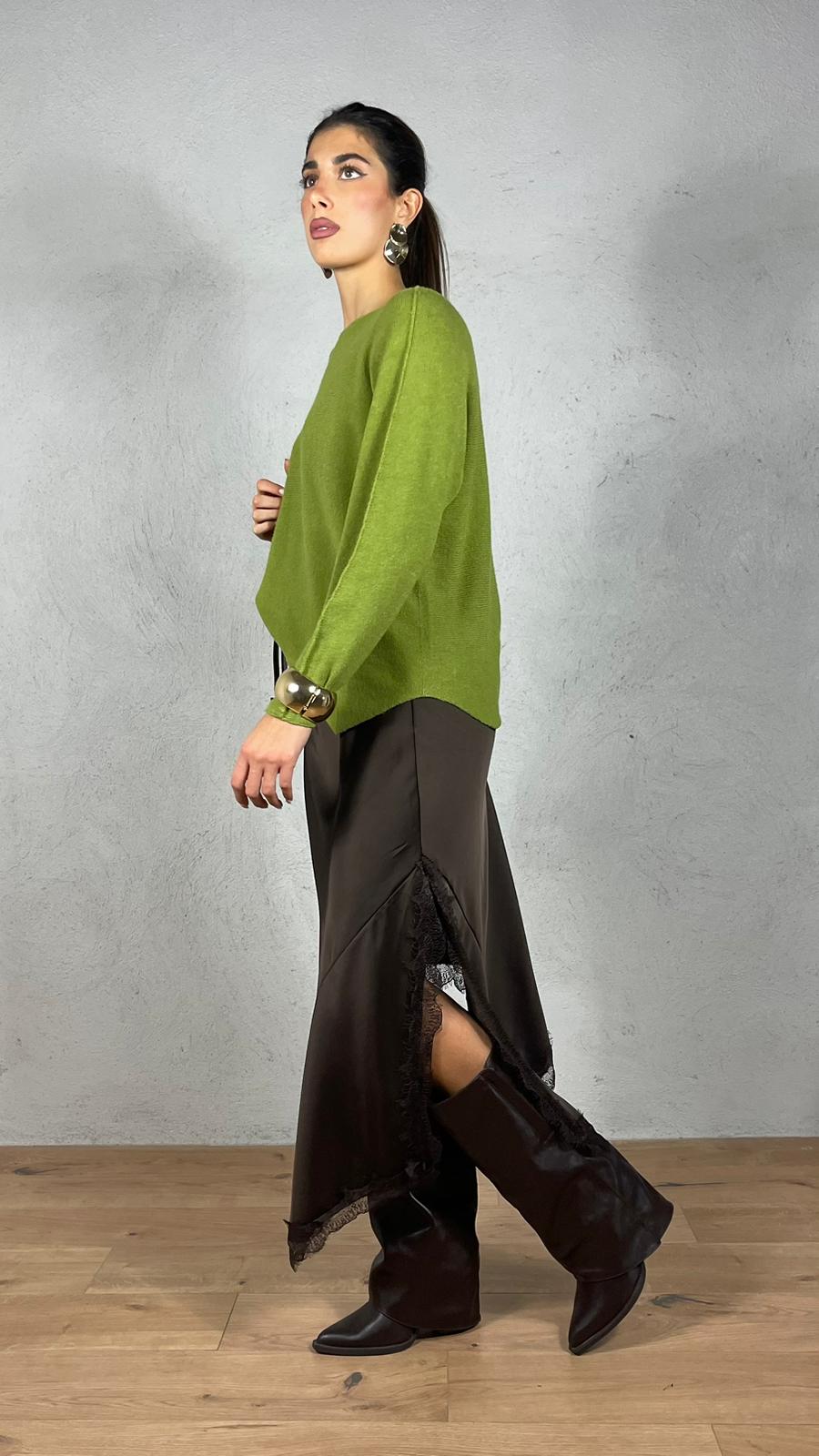 Gonna satin asimmetrica