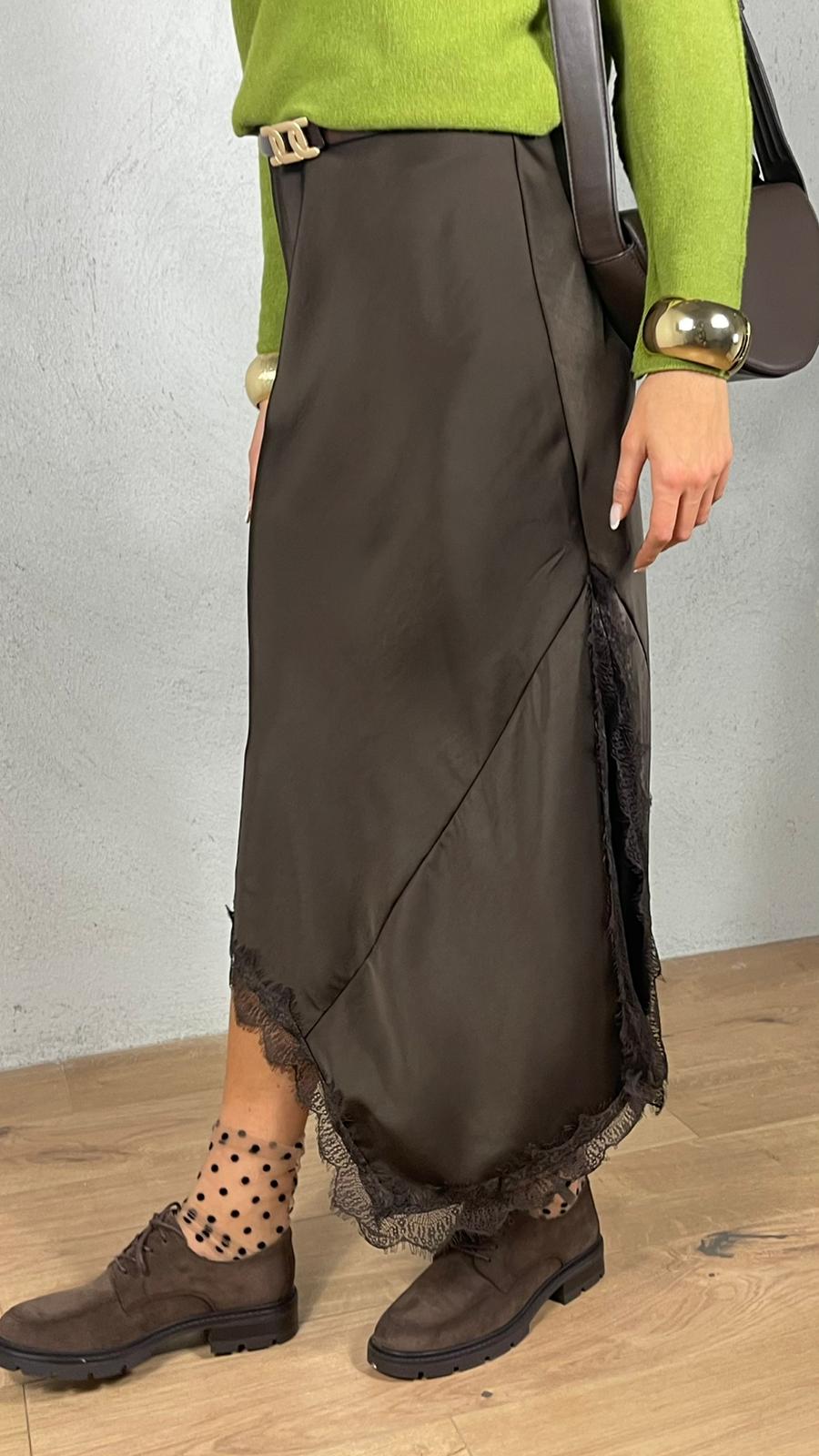 Gonna satin asimmetrica