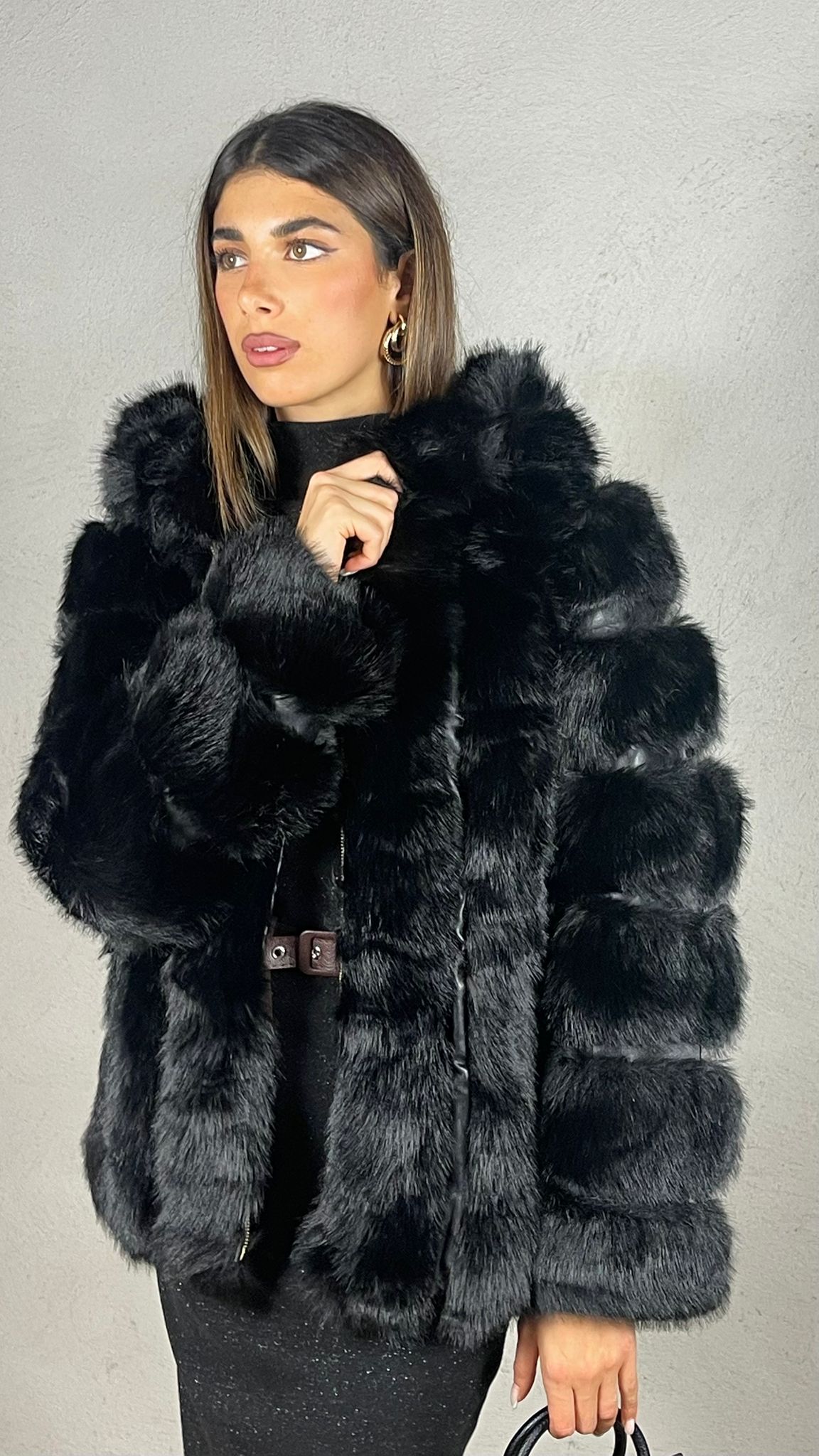 Cappotto effetto pelliccia