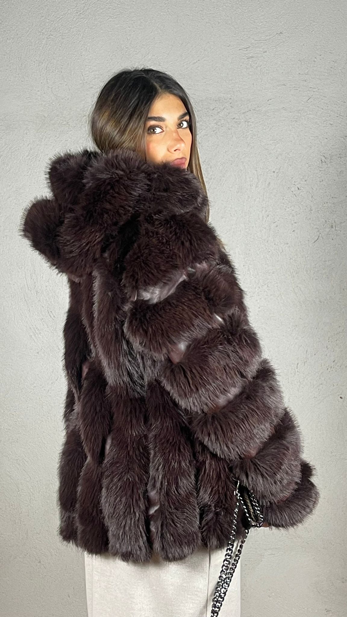 Cappotto effetto pelliccia