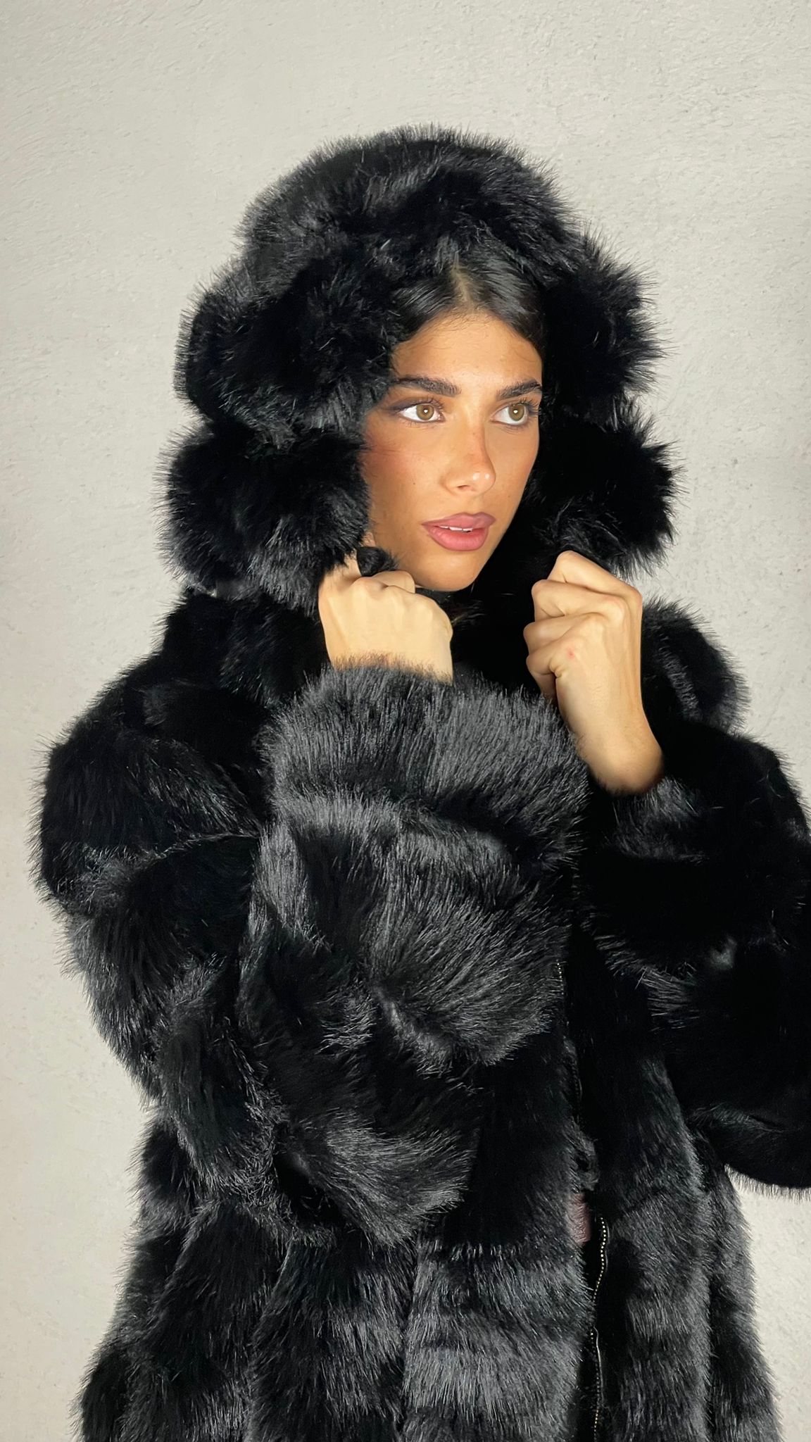 Cappotto effetto pelliccia
