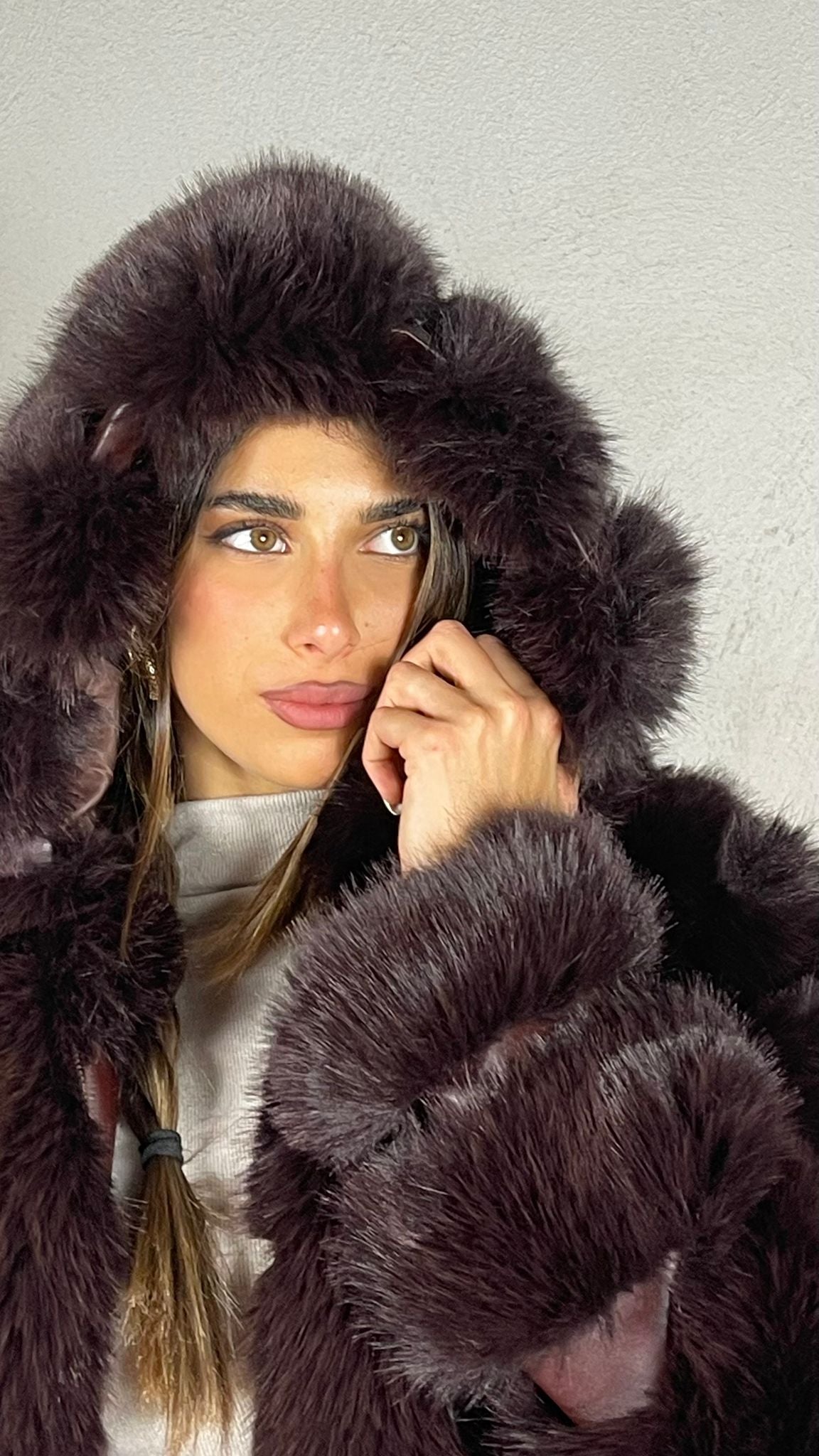 Cappotto effetto pelliccia