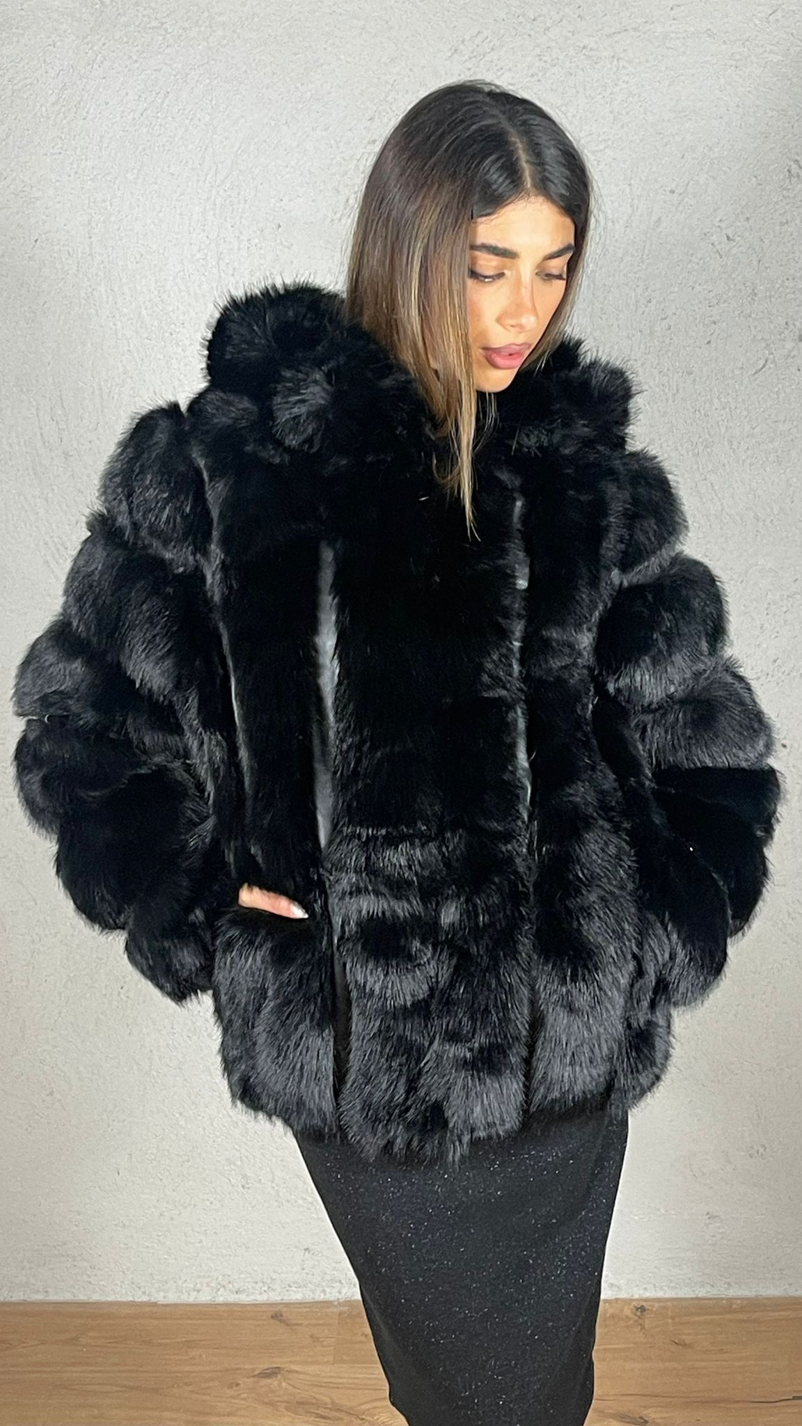 Cappotto effetto pelliccia