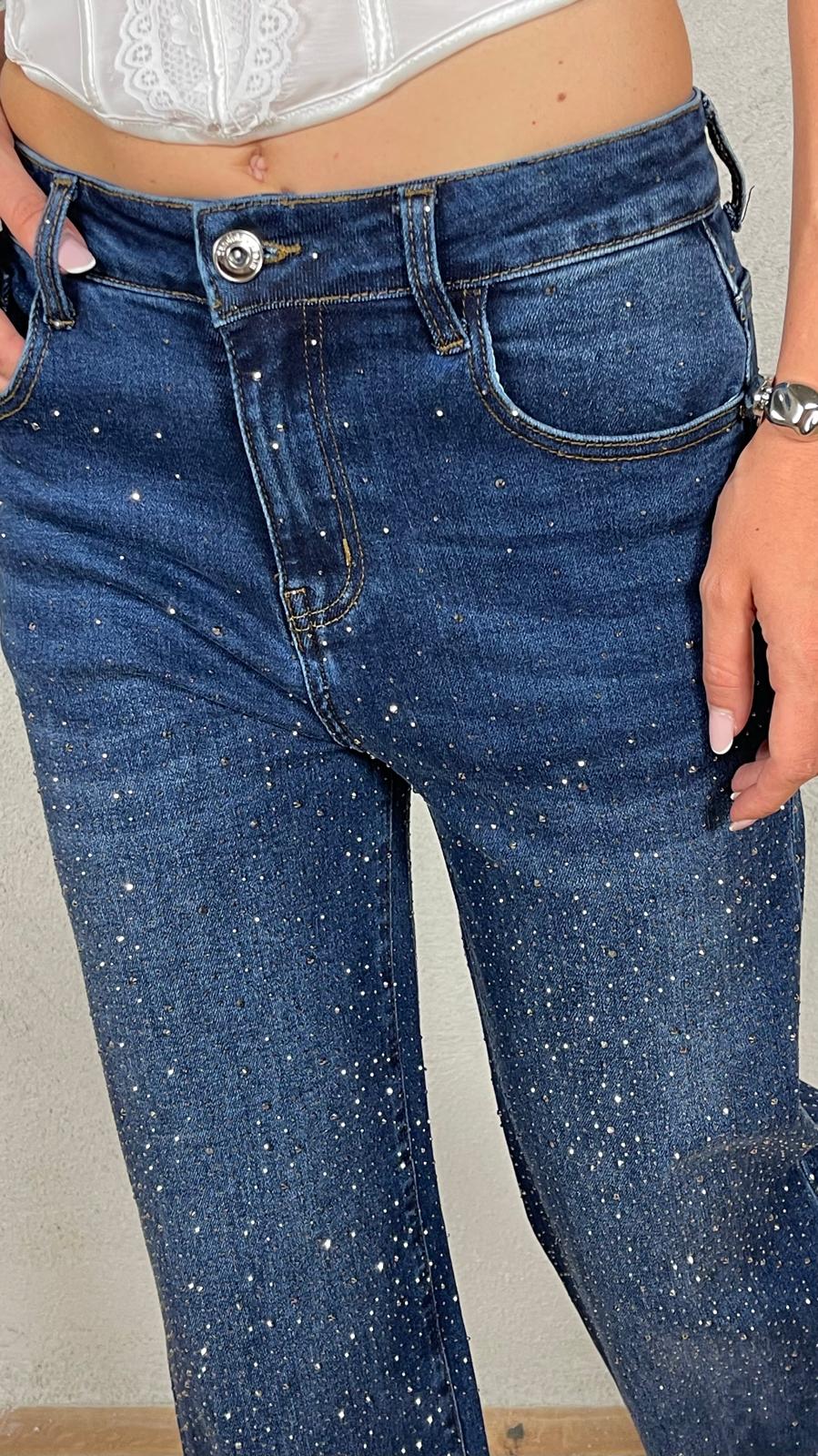 JEANS MAX PIEGONE CON STRASS