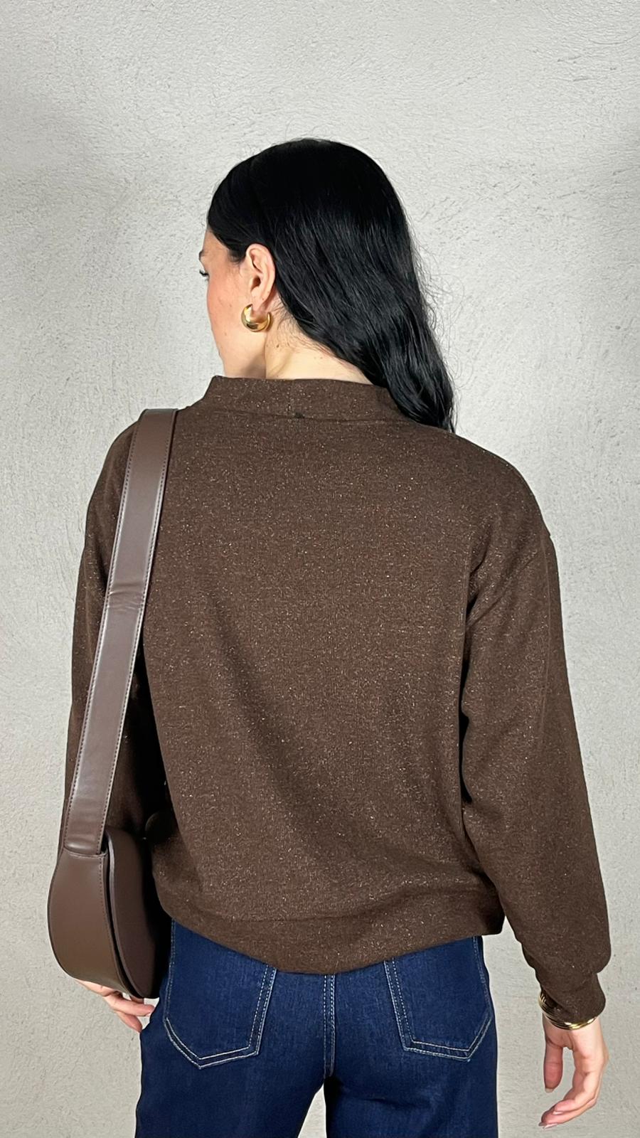 Cardigan bottone fiore oro