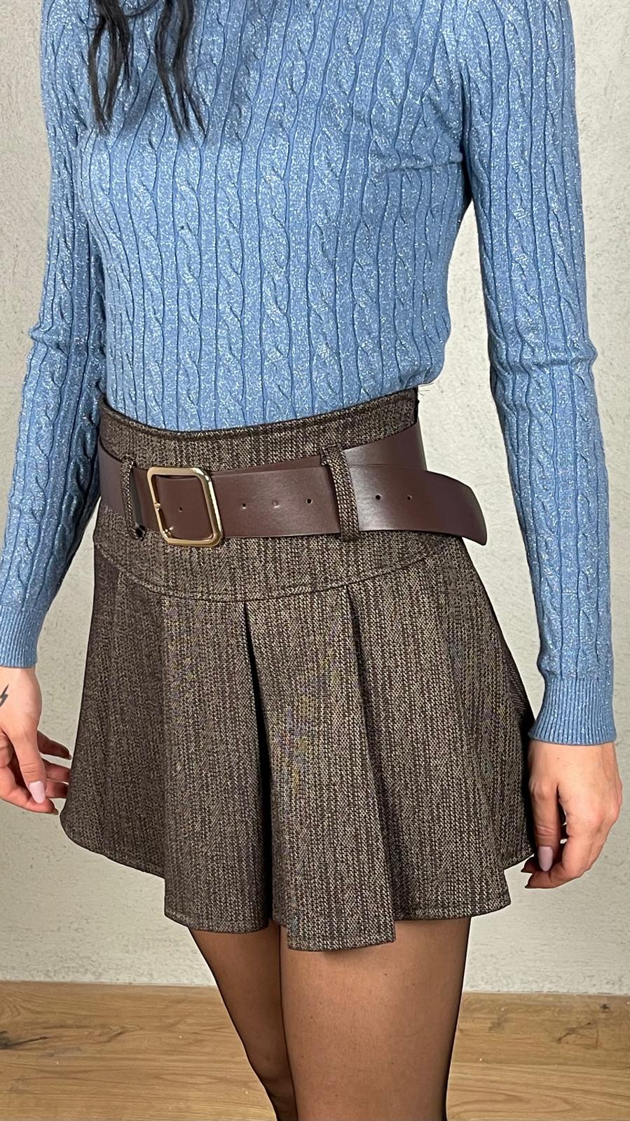 Gonna con cintura melange