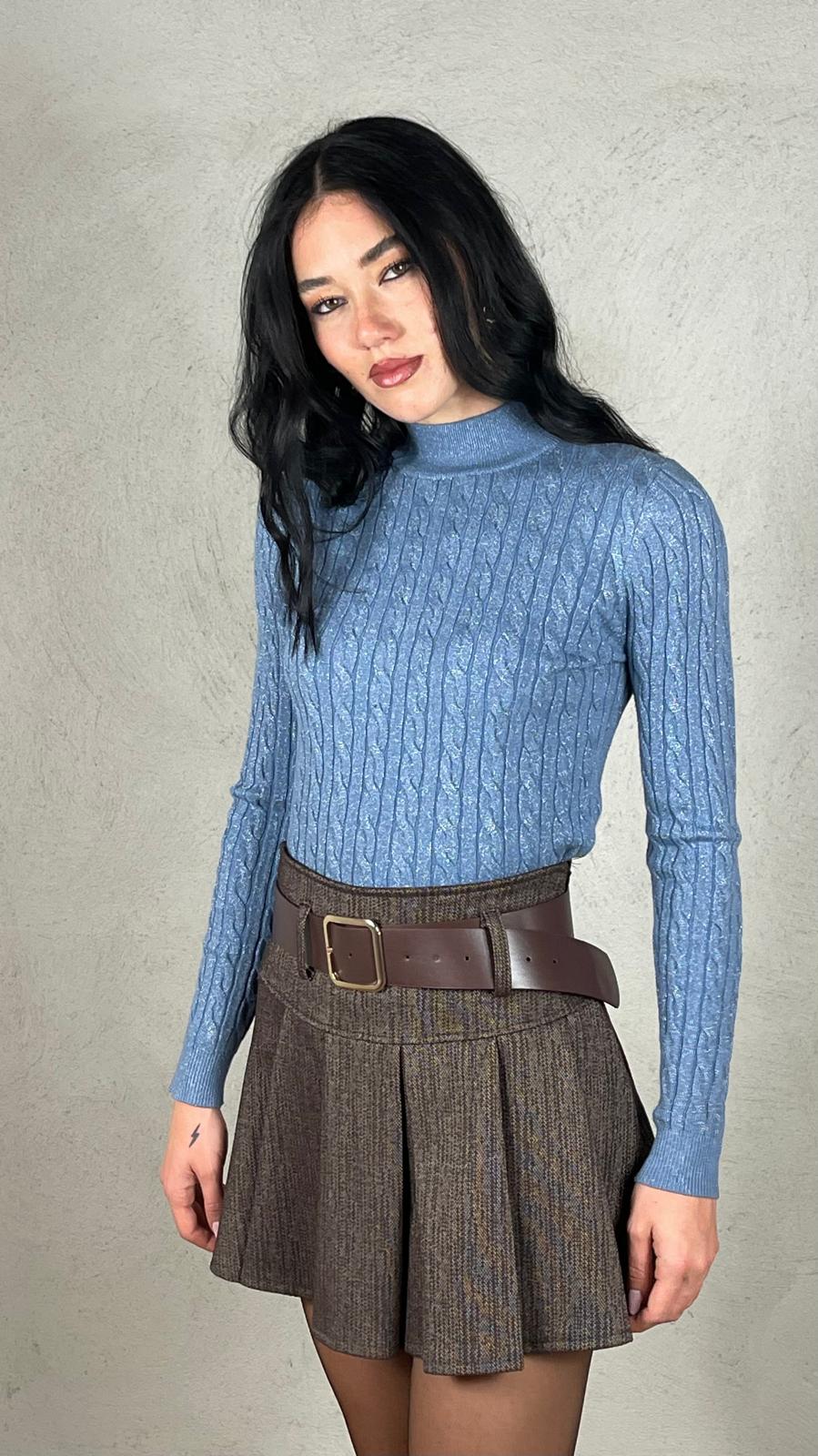 Gonna con cintura melange