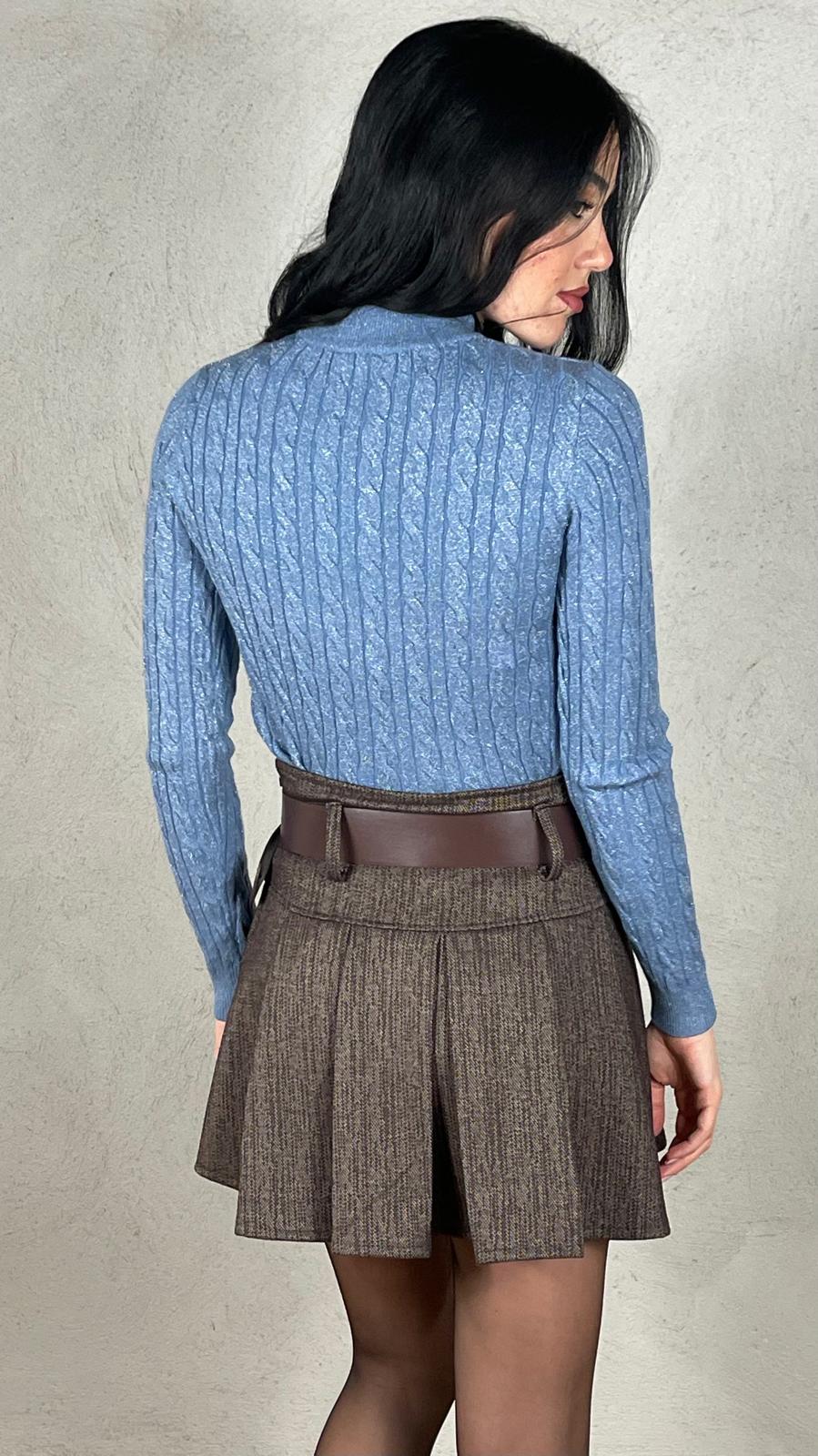 Gonna con cintura melange