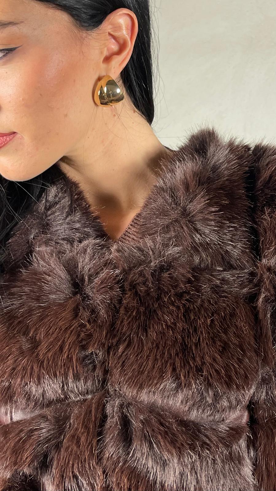 Giacca corta effetto pelliccia