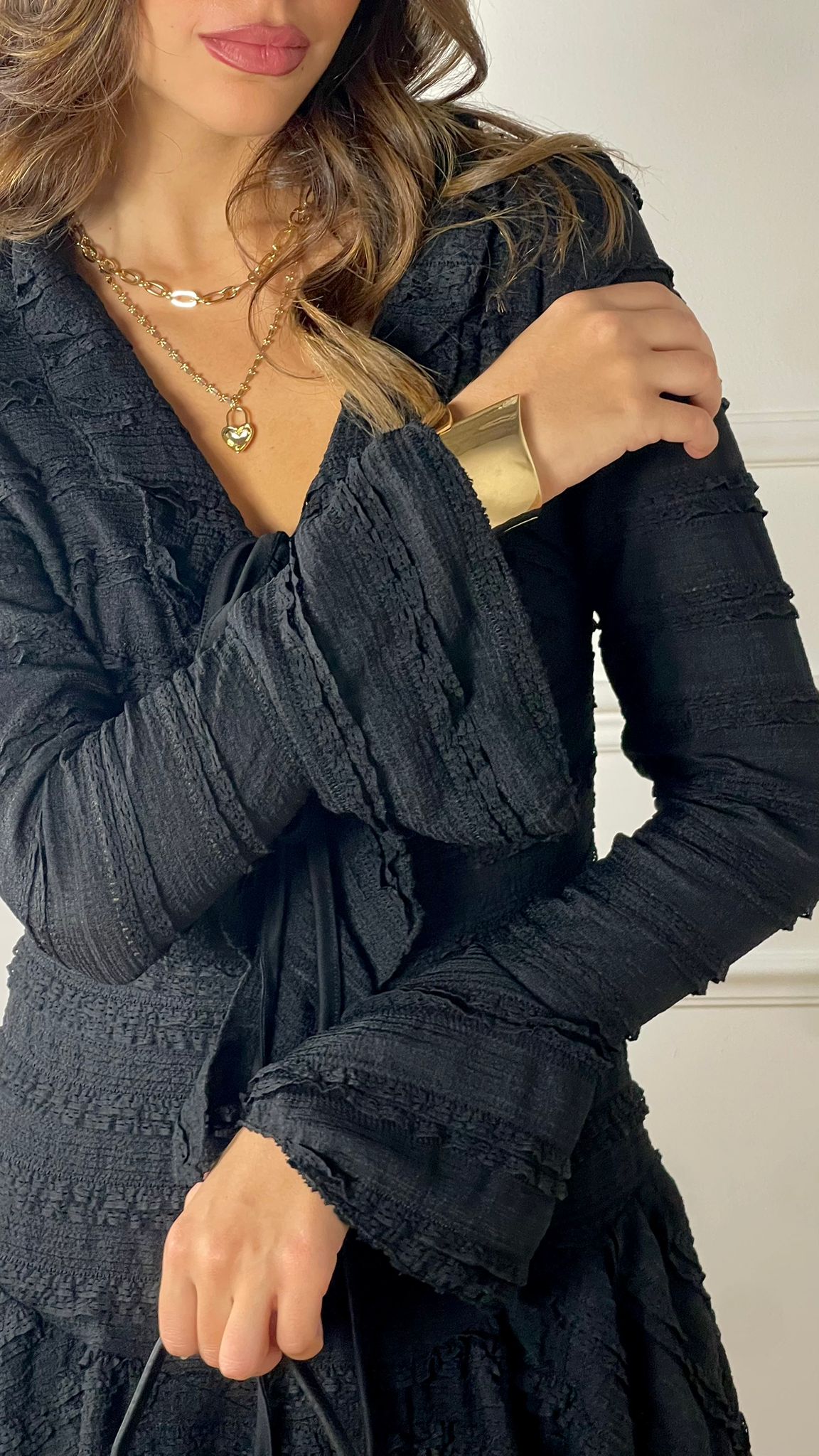 Mini vestito con micro balze