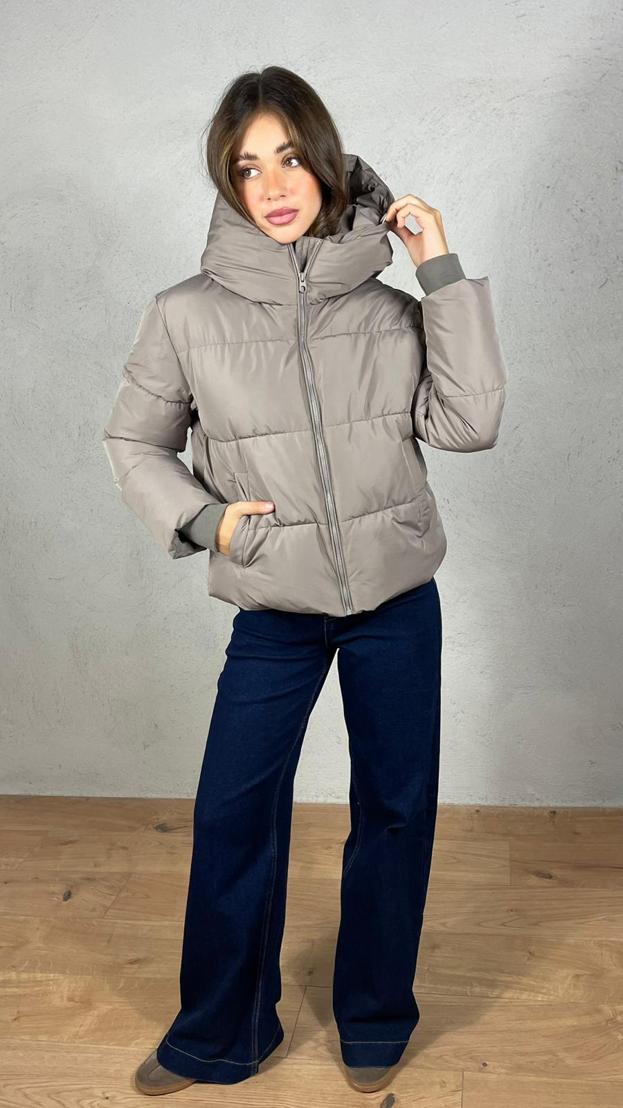 GIUBBOTTO CON CAPPUCCIO|Colore:Tortora