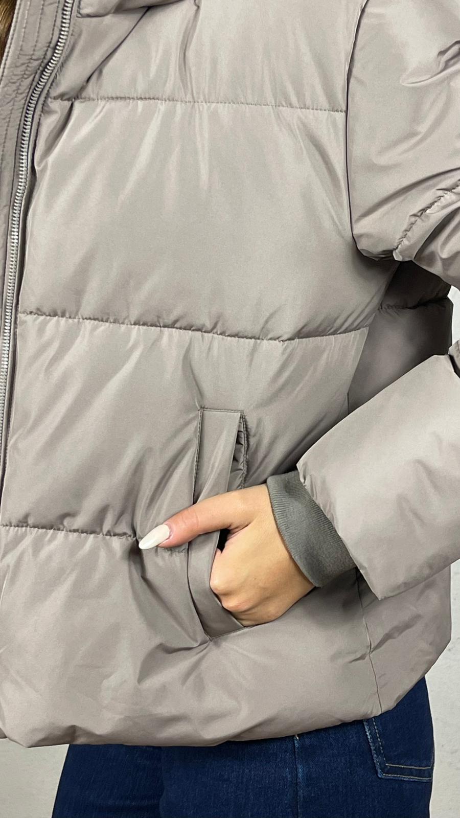 GIUBBOTTO CON CAPPUCCIO|Colore:Tortora