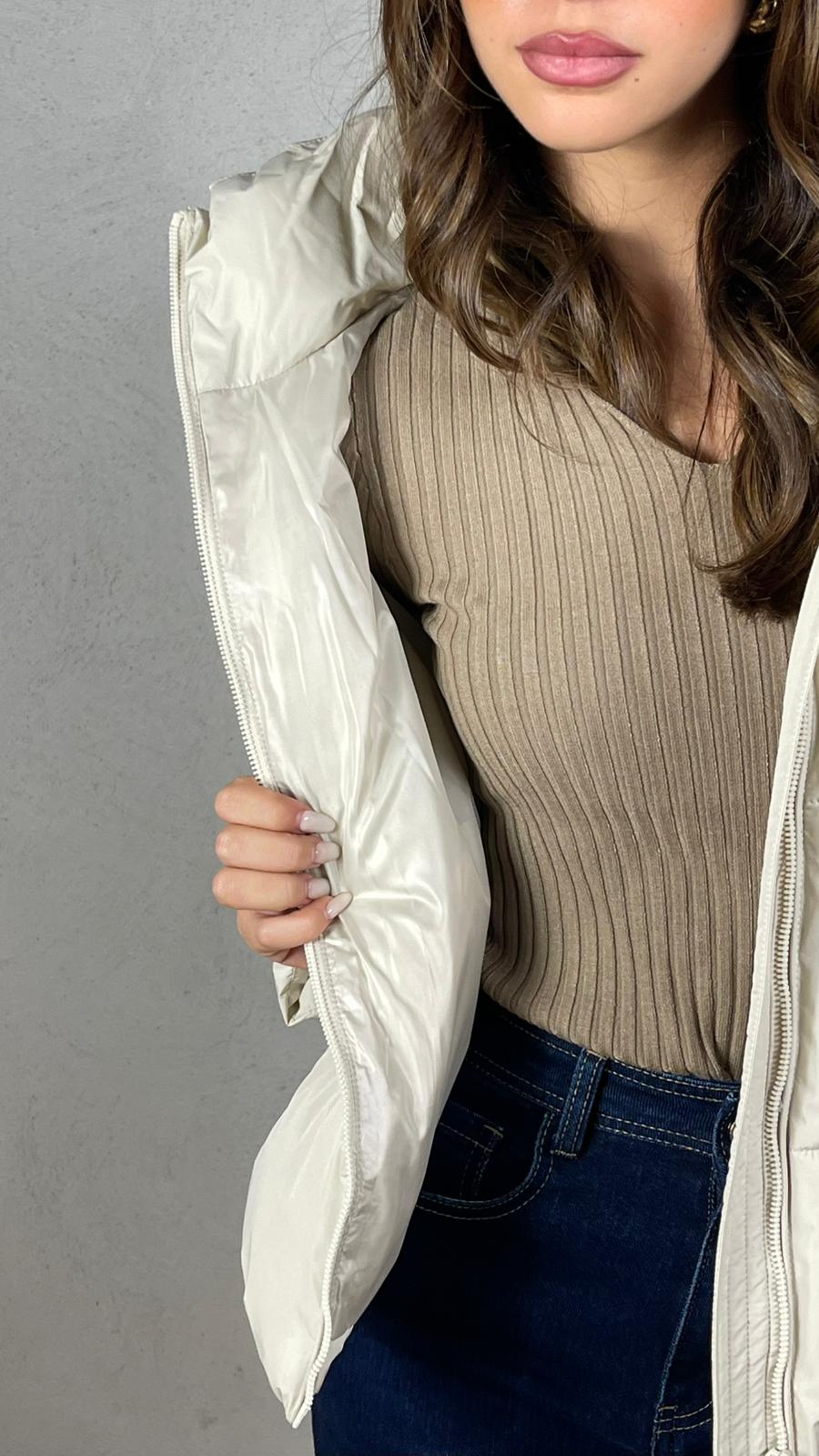 GIUBBOTTO CON CAPPUCCIO|Colore:Ecru