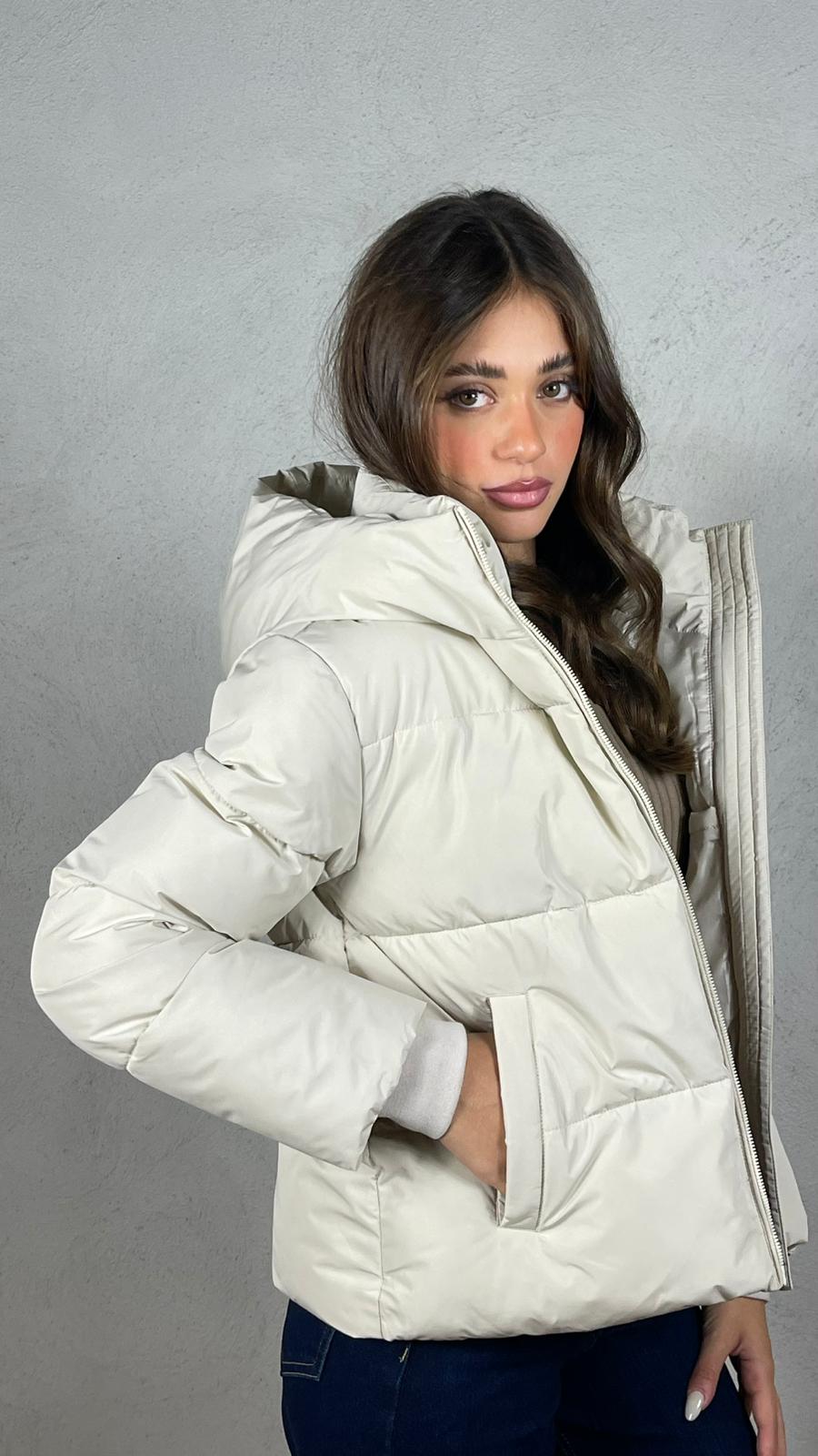 GIUBBOTTO CON CAPPUCCIO|Colore:Ecru