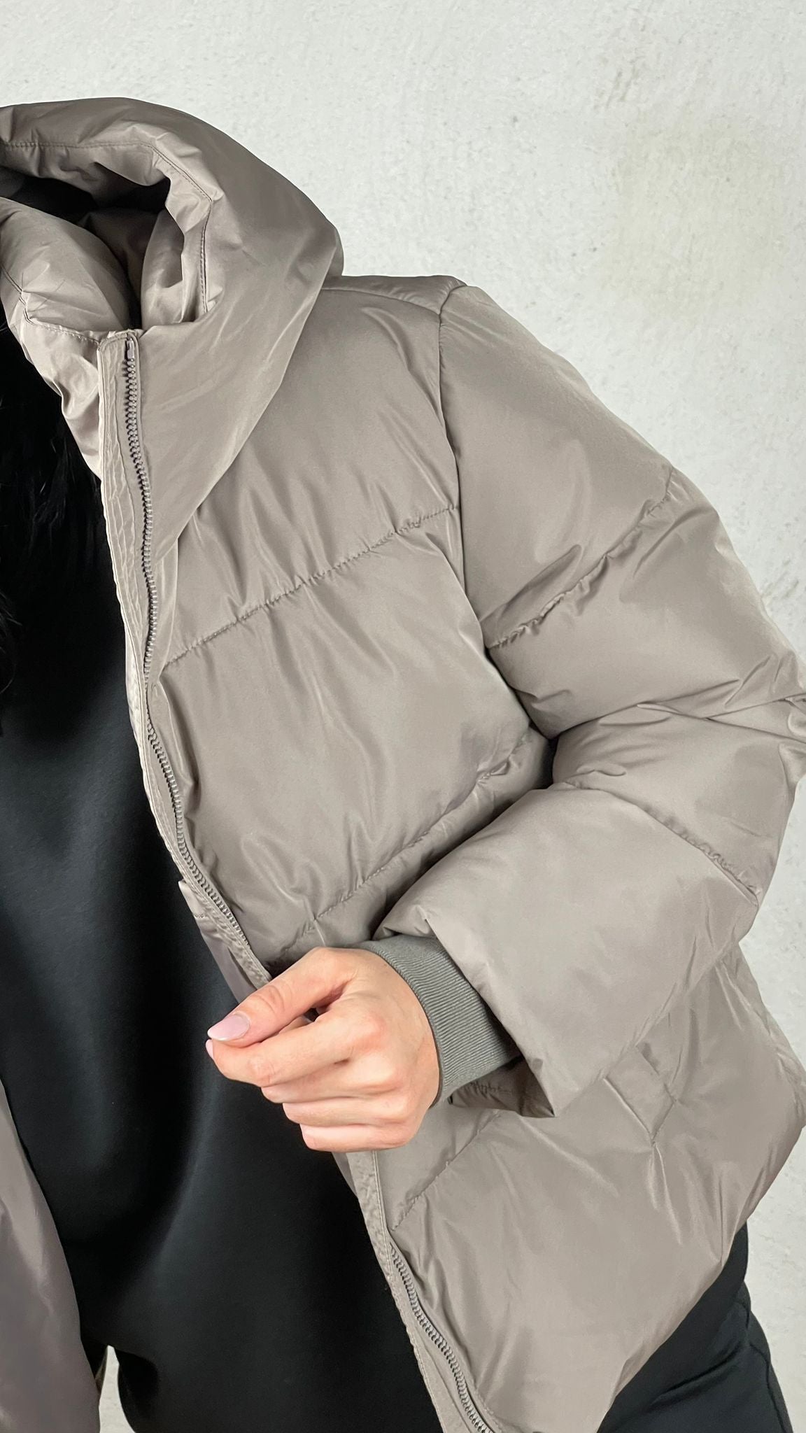 GIUBBOTTO CON CAPPUCCIO|Colore:Tortora