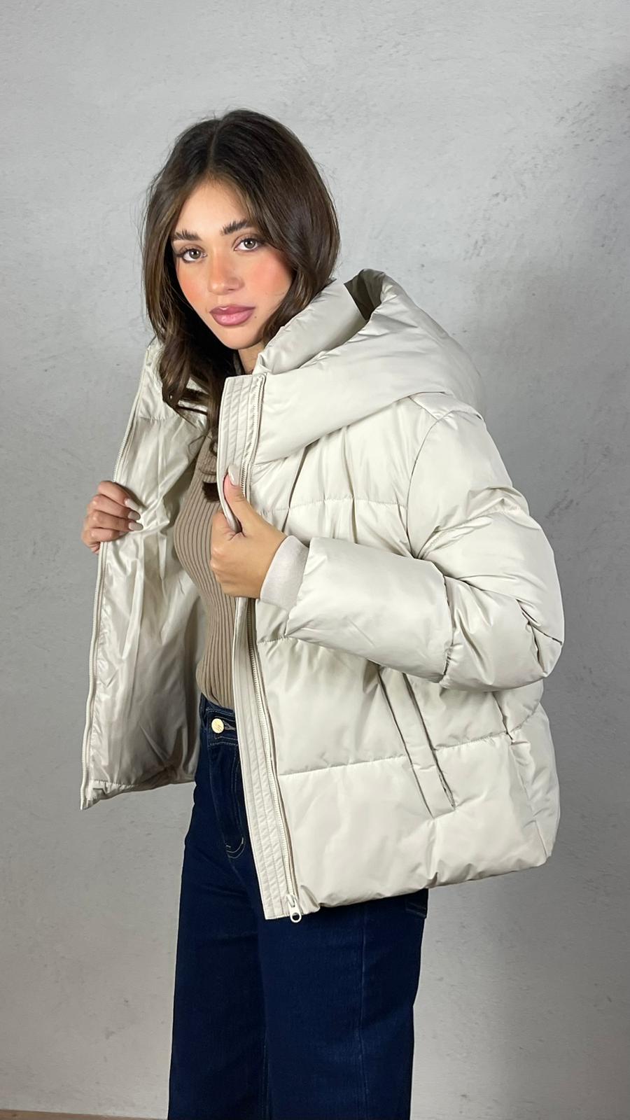 GIUBBOTTO CON CAPPUCCIO|Colore:Ecru