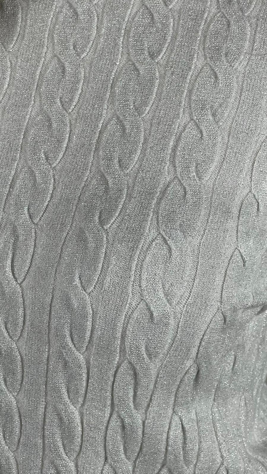 Maglia treccia lurex girocollo