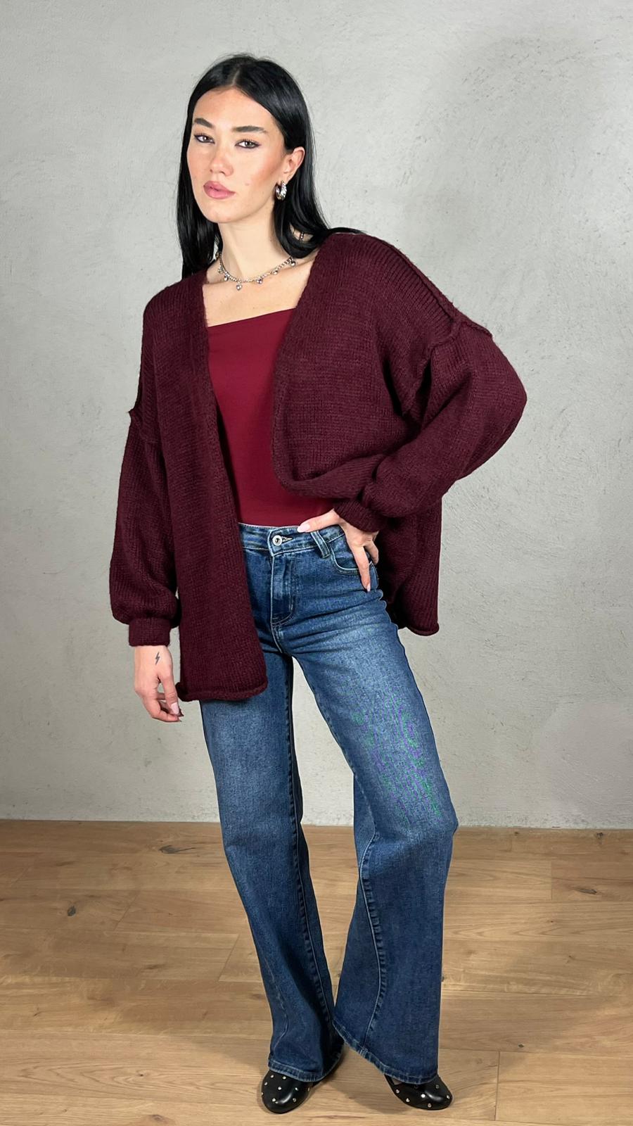 Cardigan maniche sbuffo