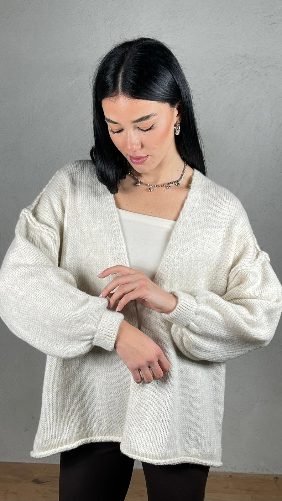 Cardigan maniche sbuffo