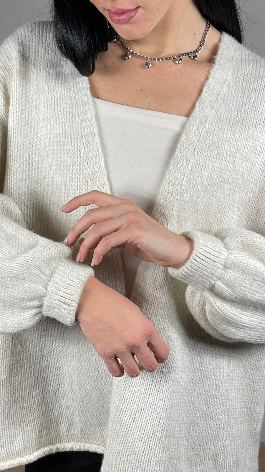 Cardigan maniche sbuffo