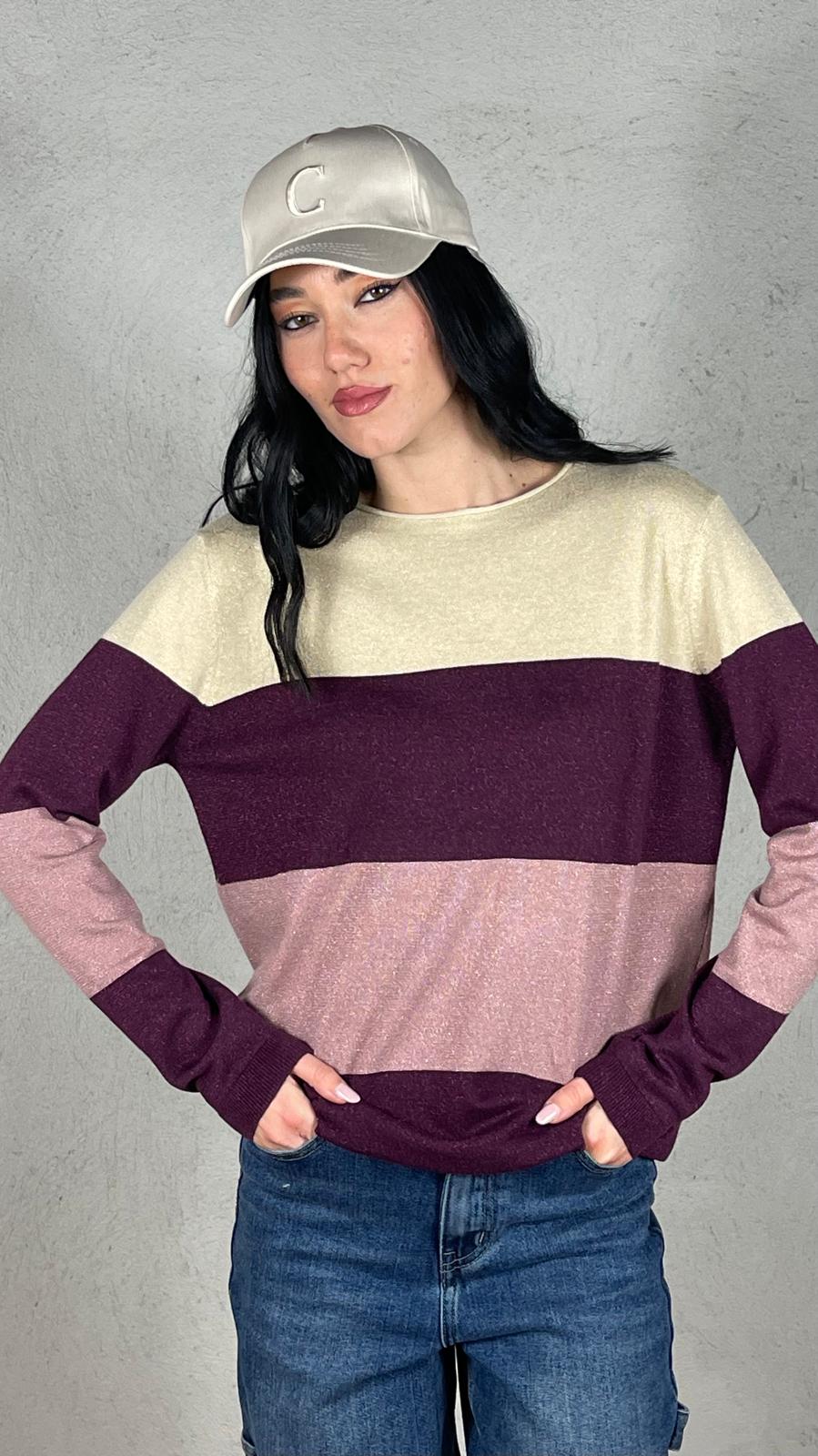 Pullover Striped lurex