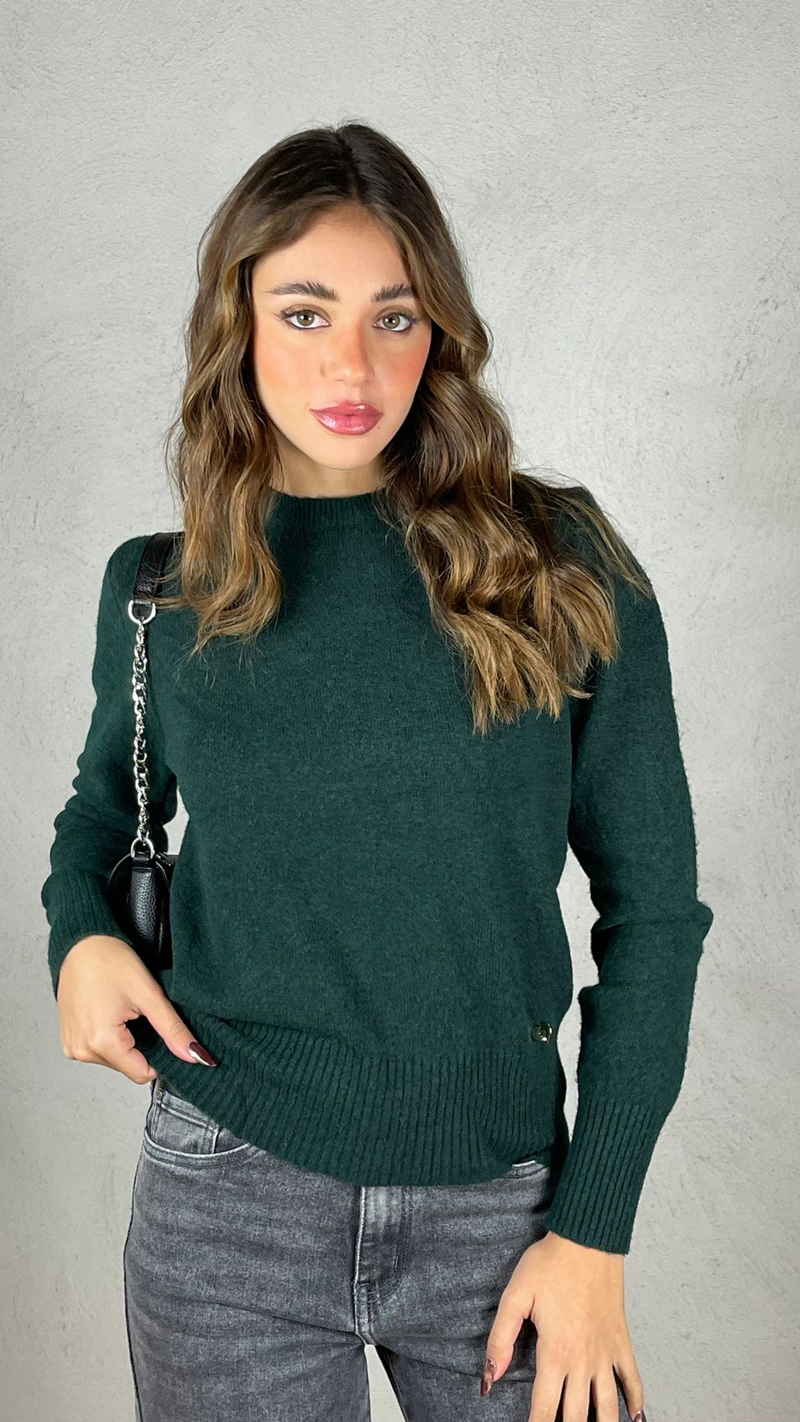 Maglia charms cuore|Colore:Verde scuro