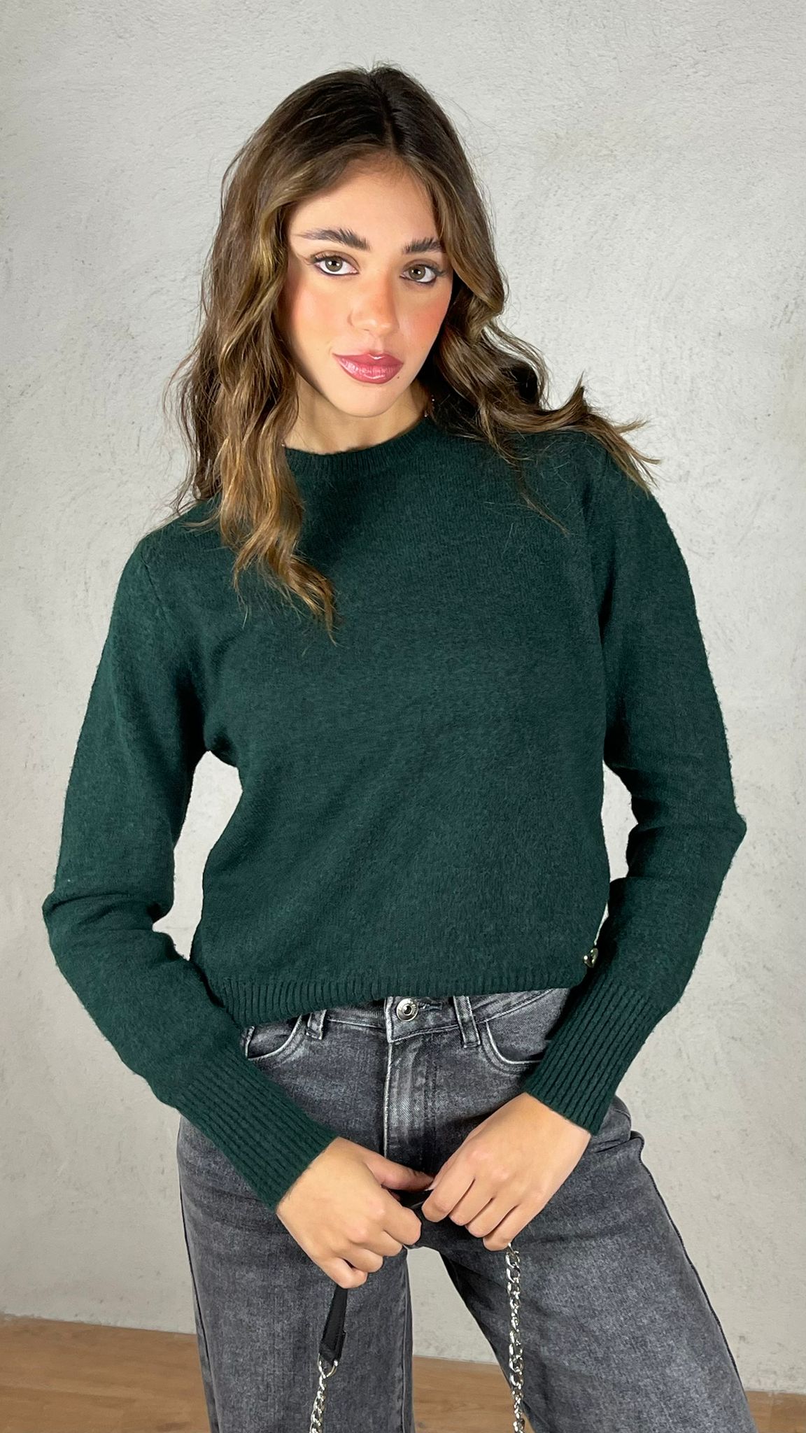 Maglia charms cuore|Colore:Verde scuro