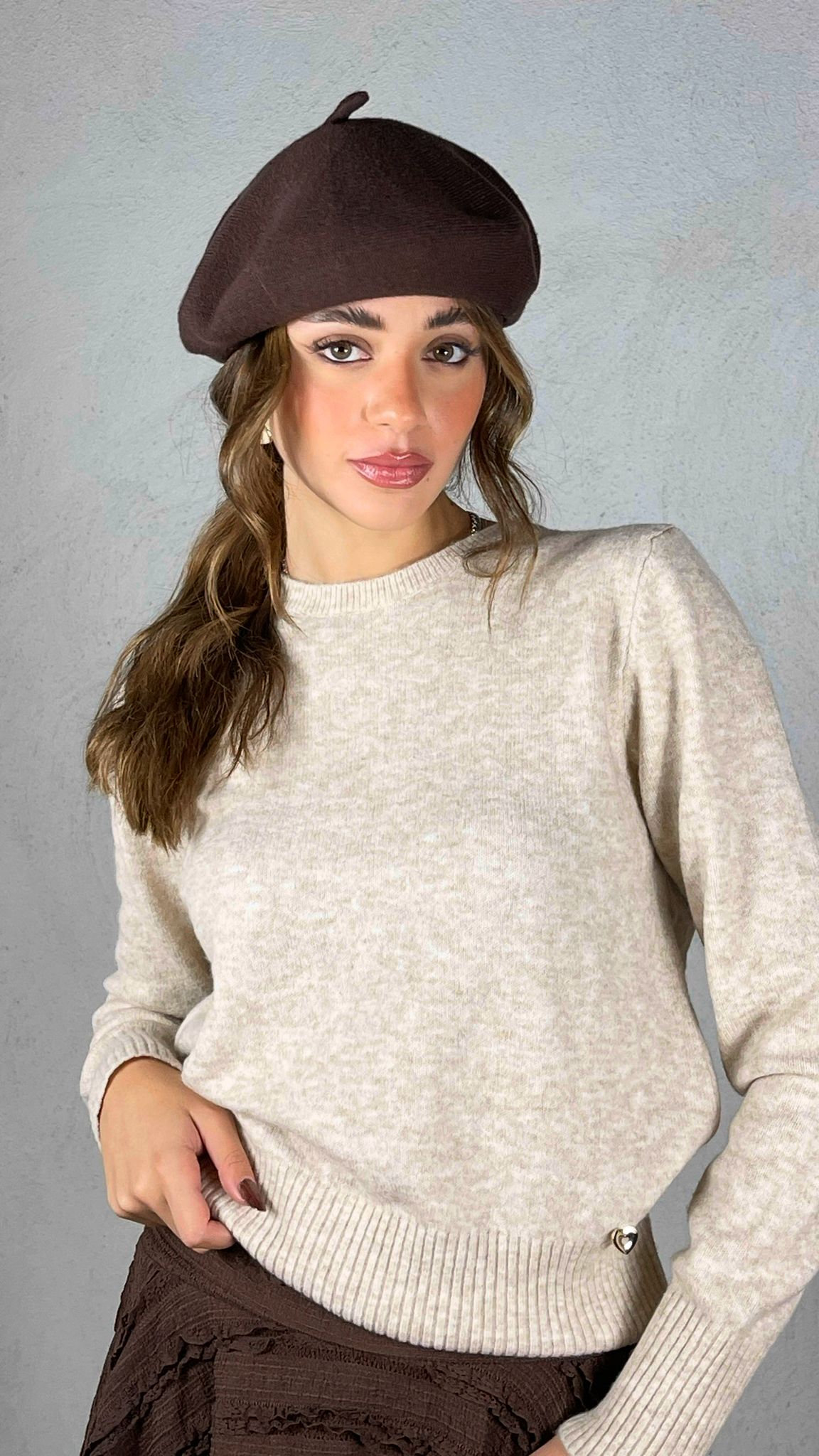 Maglia charms cuore|Colore:Kaki