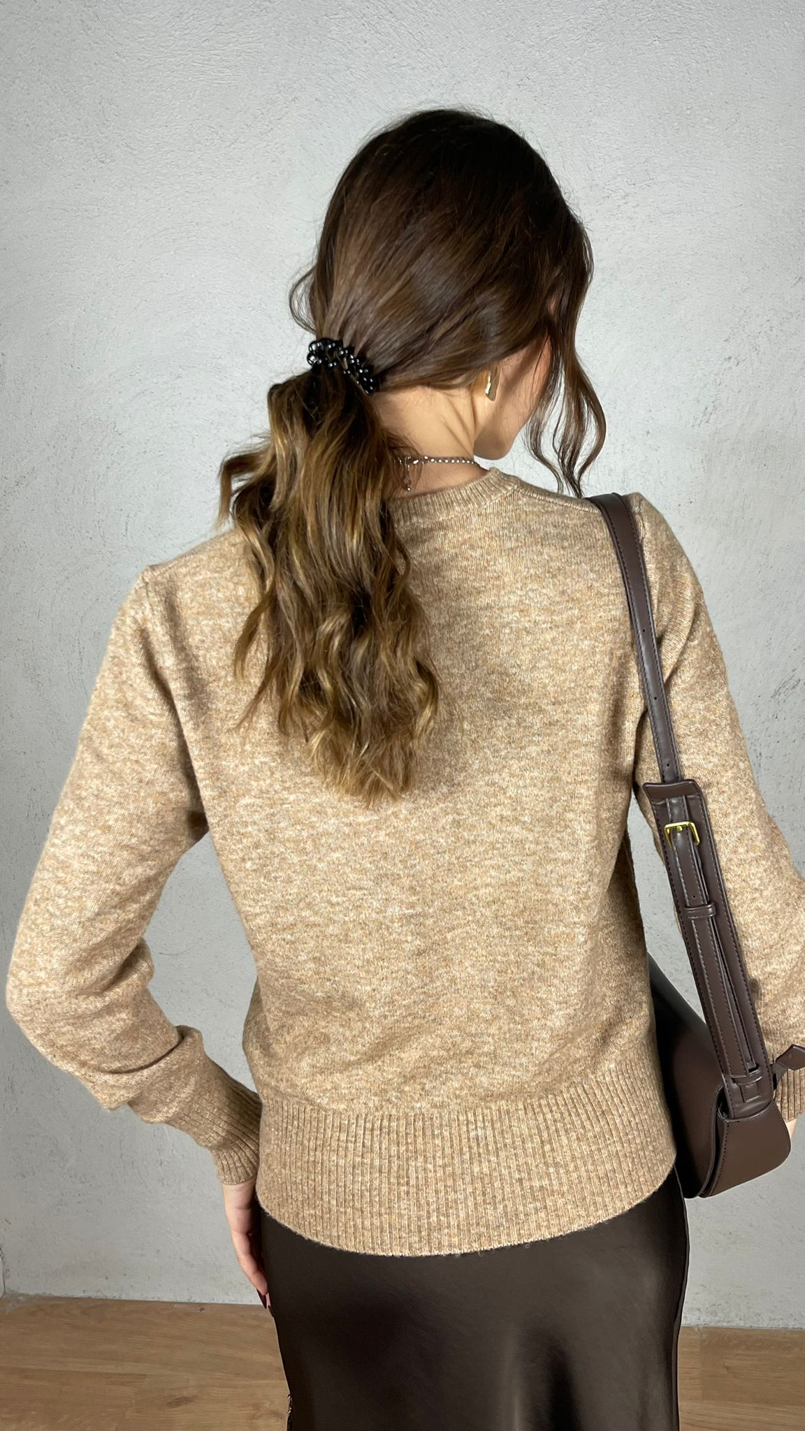 Maglia charms cuore|Colore:Cammello