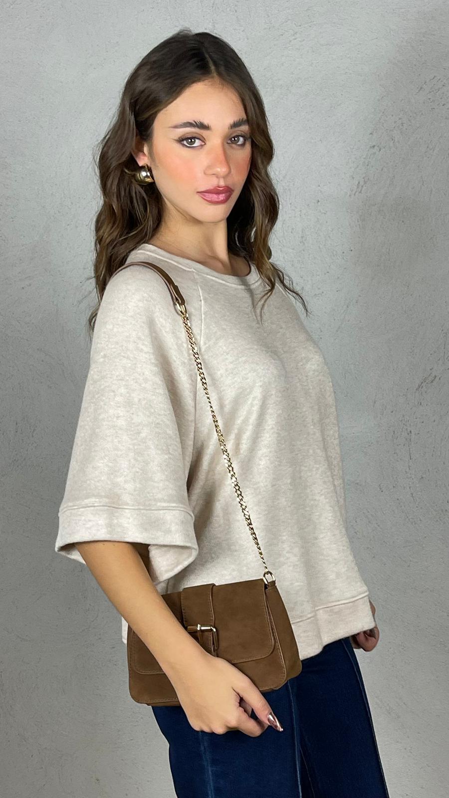 Maglia scollo barca manica 3/4