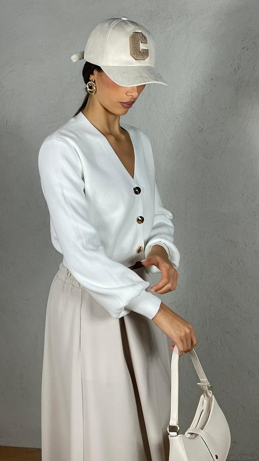 Cardigan maniche a sbuffo