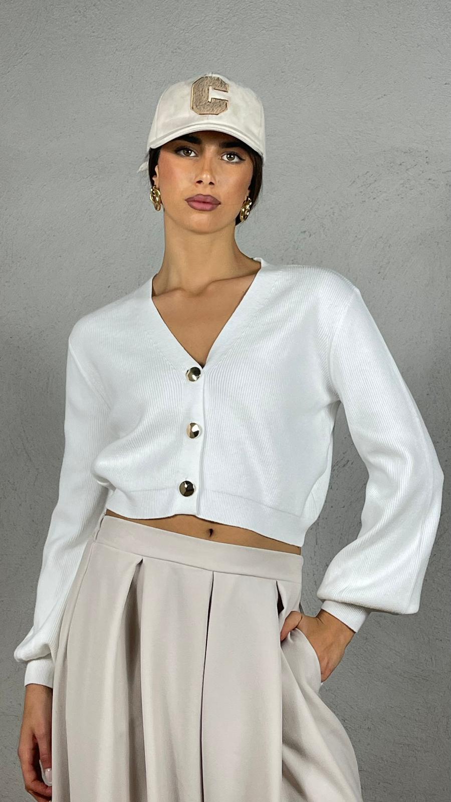 Cardigan maniche a sbuffo