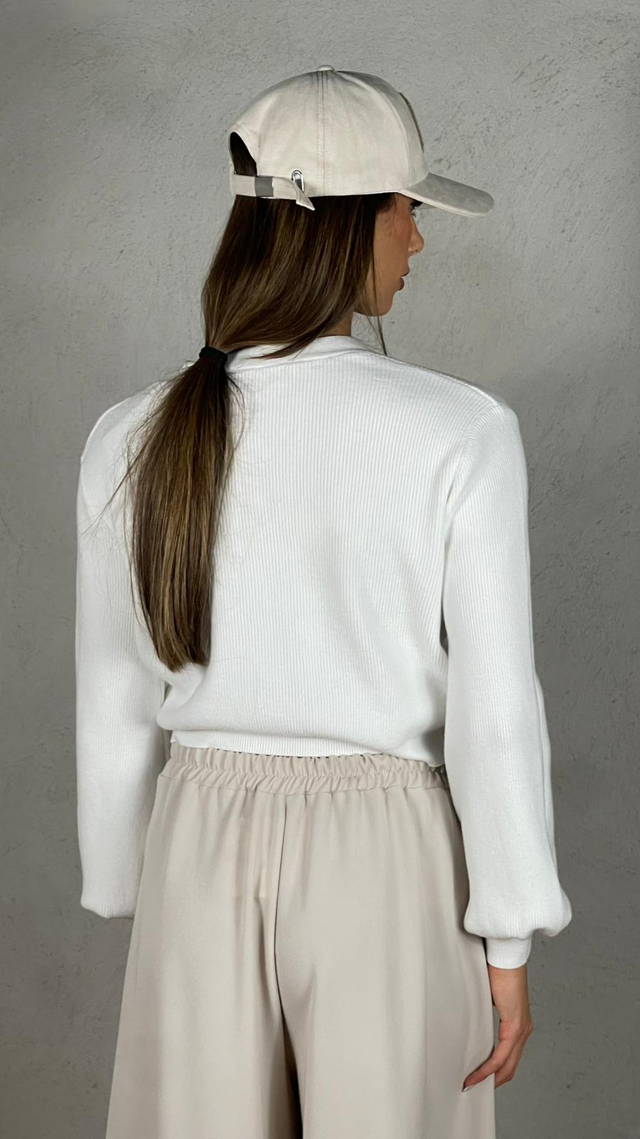 Cardigan maniche a sbuffo