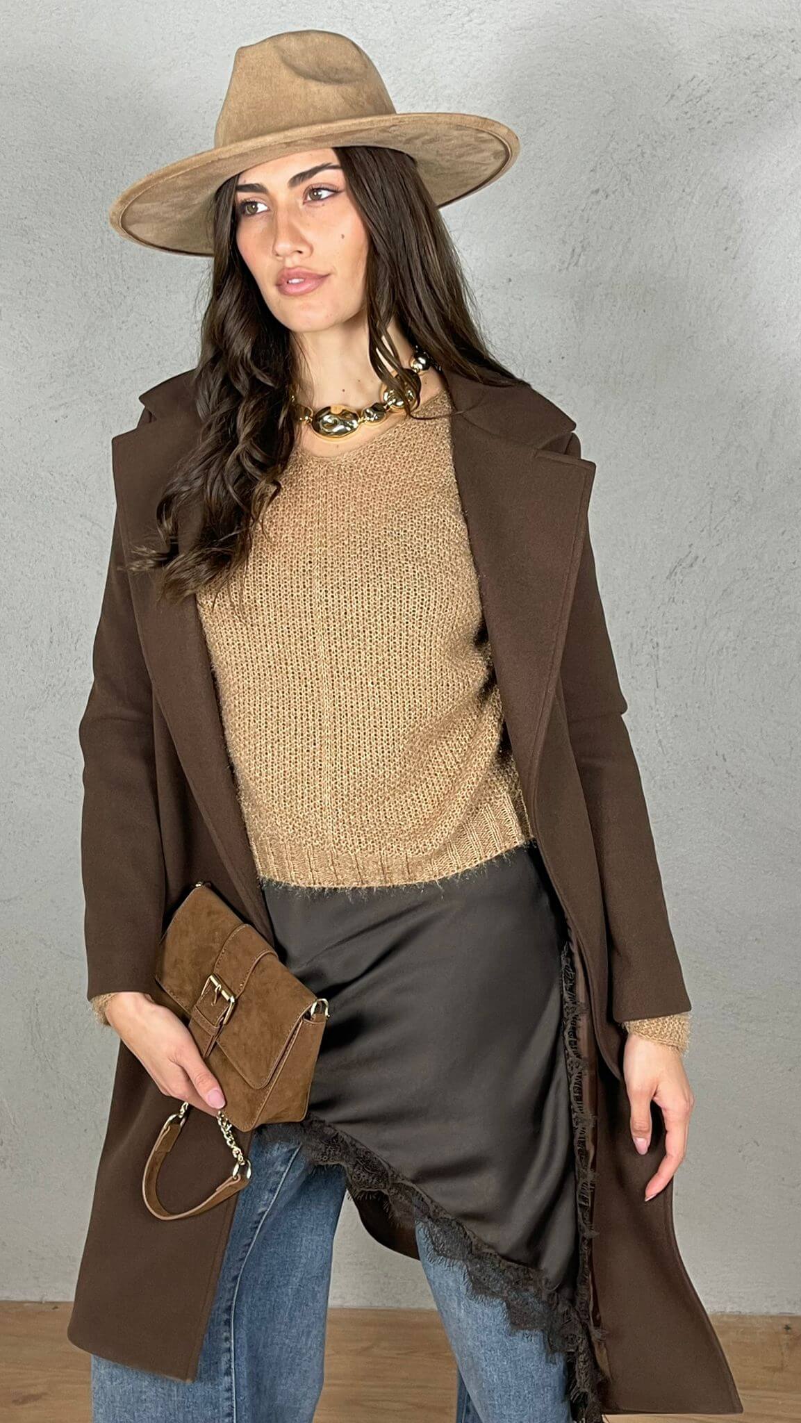 Pullover effetto Mohair scollo V - Candida.it