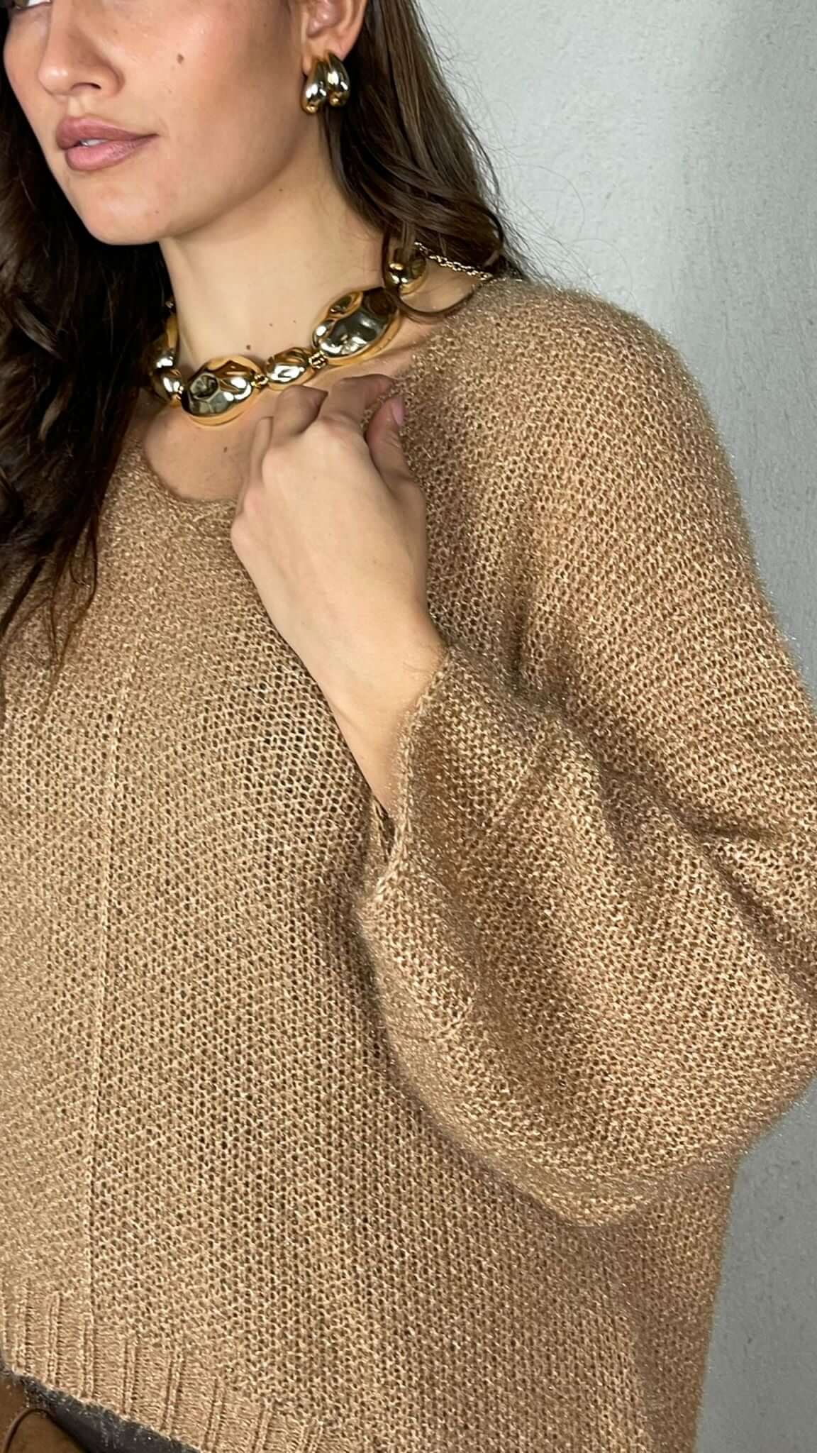 Pullover effetto Mohair scollo V - Candida.it