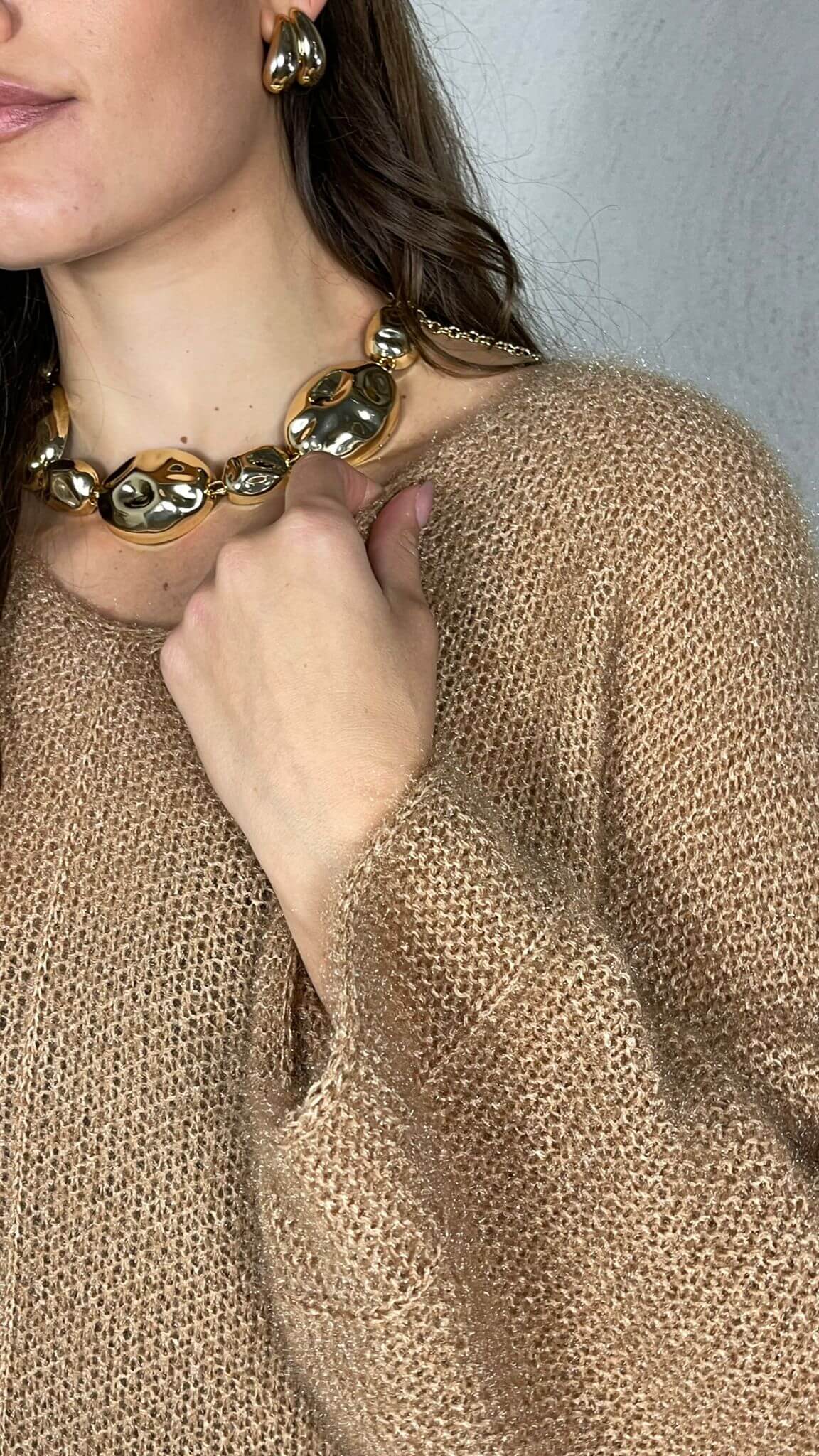 Pullover effetto Mohair scollo V - Candida.it