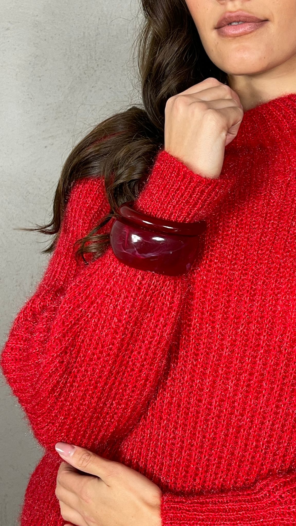 Pullover effetto Mohair collo lupetto