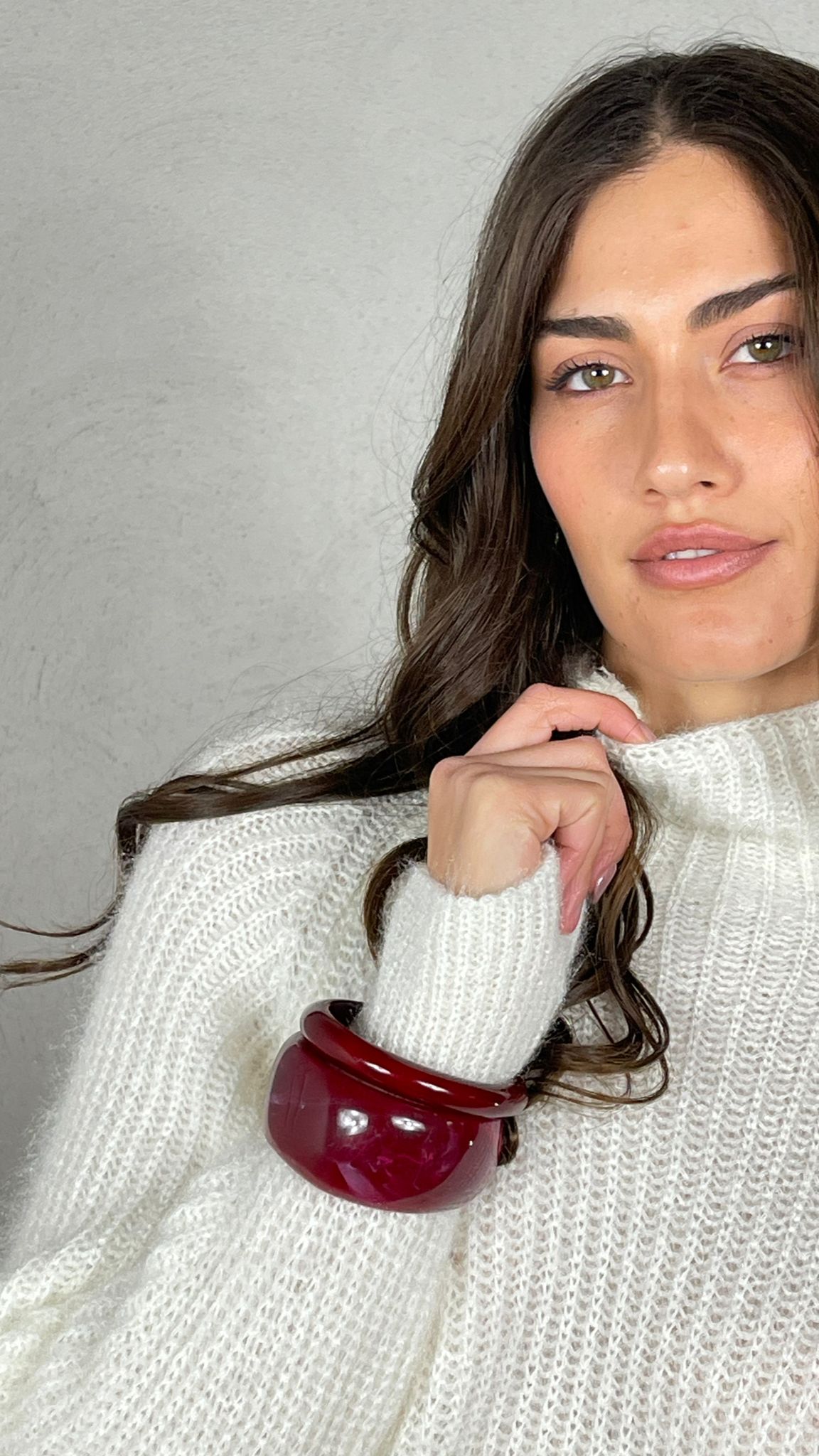 Pullover effetto Mohair collo lupetto