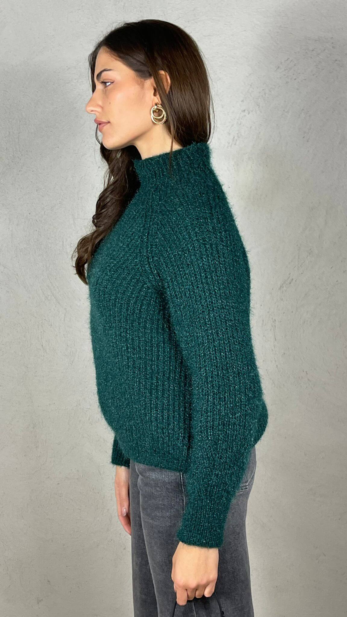 Pullover effetto Mohair collo lupetto - Candida.it