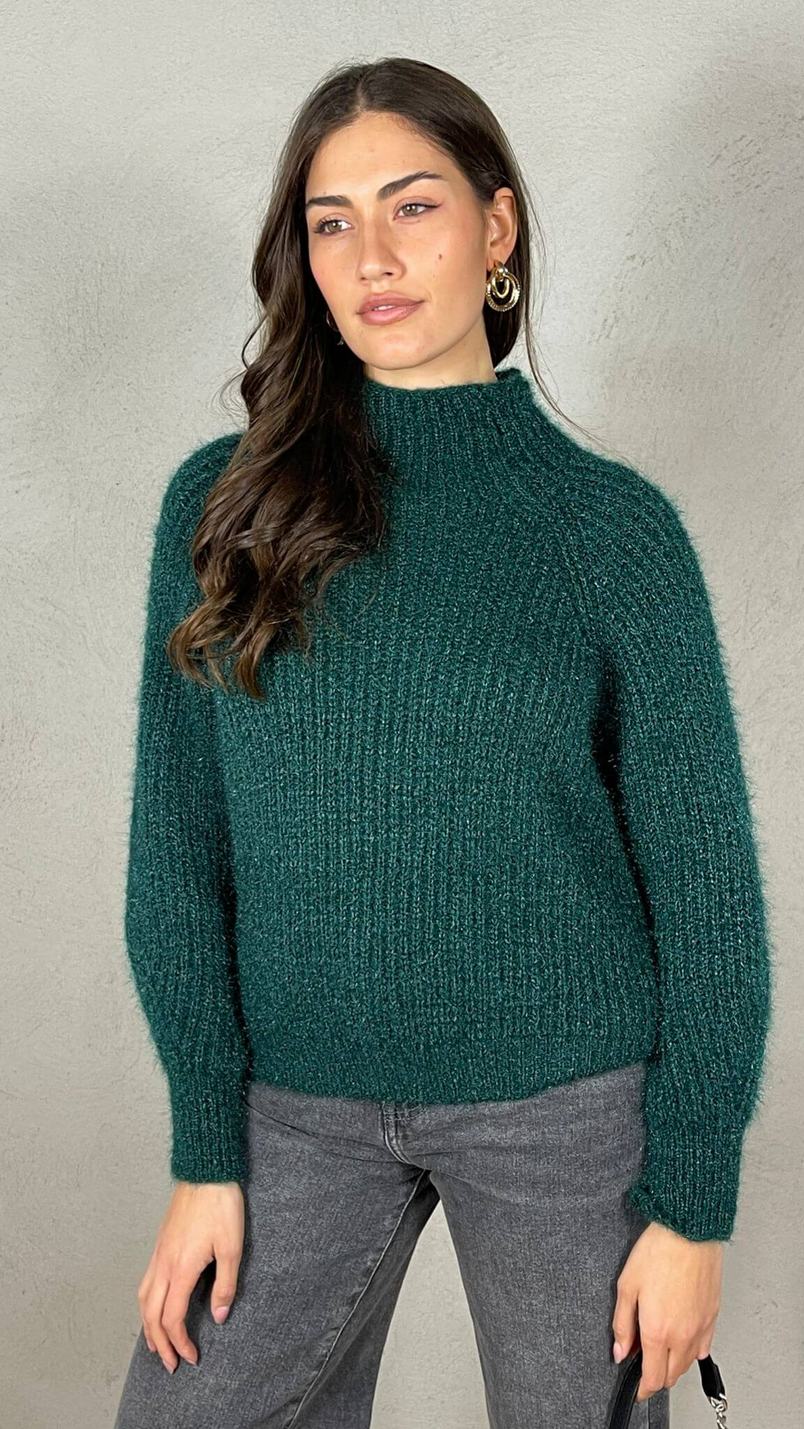 Pullover effetto Mohair collo lupetto - Candida.it