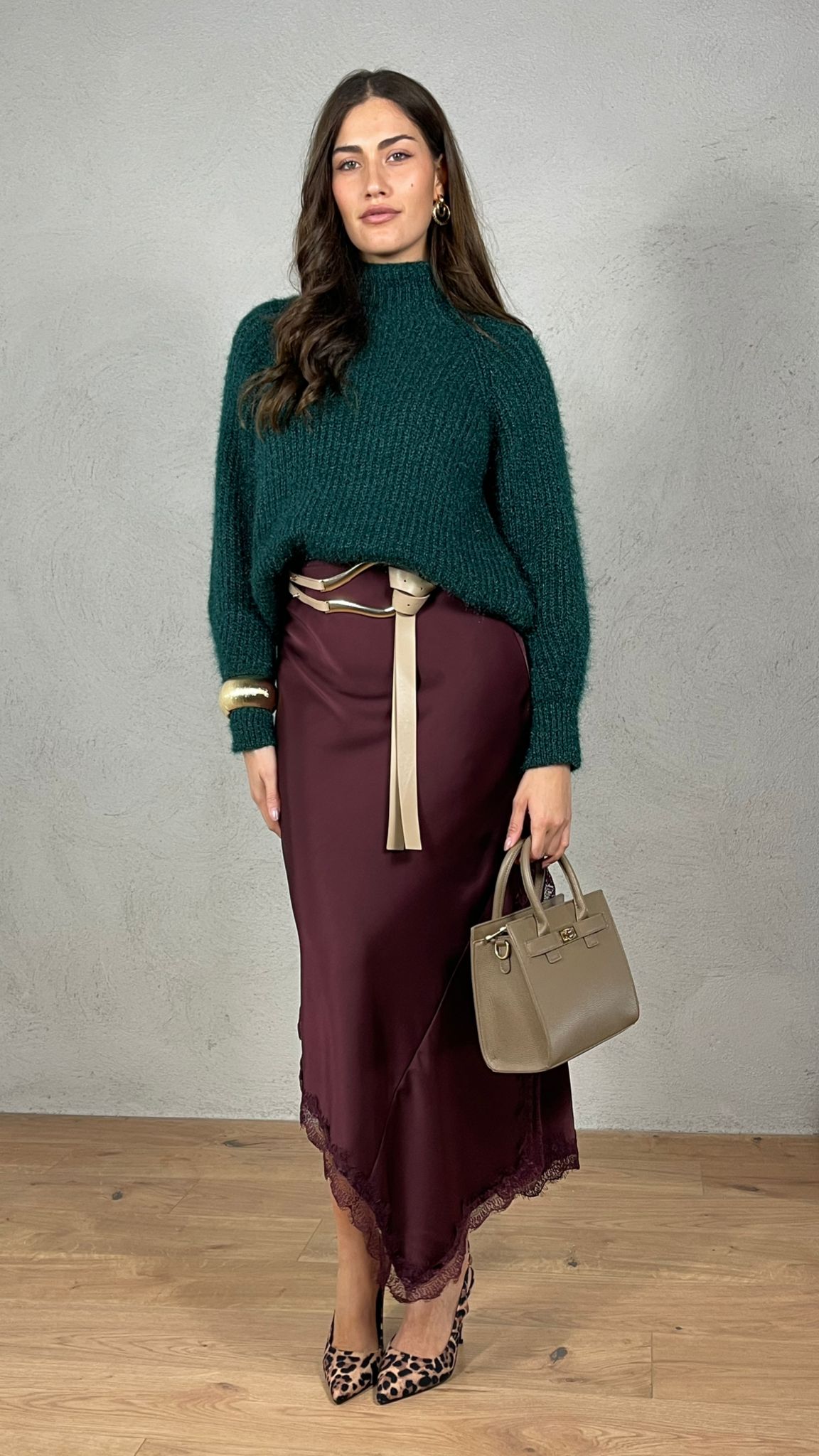 Pullover effetto Mohair collo lupetto