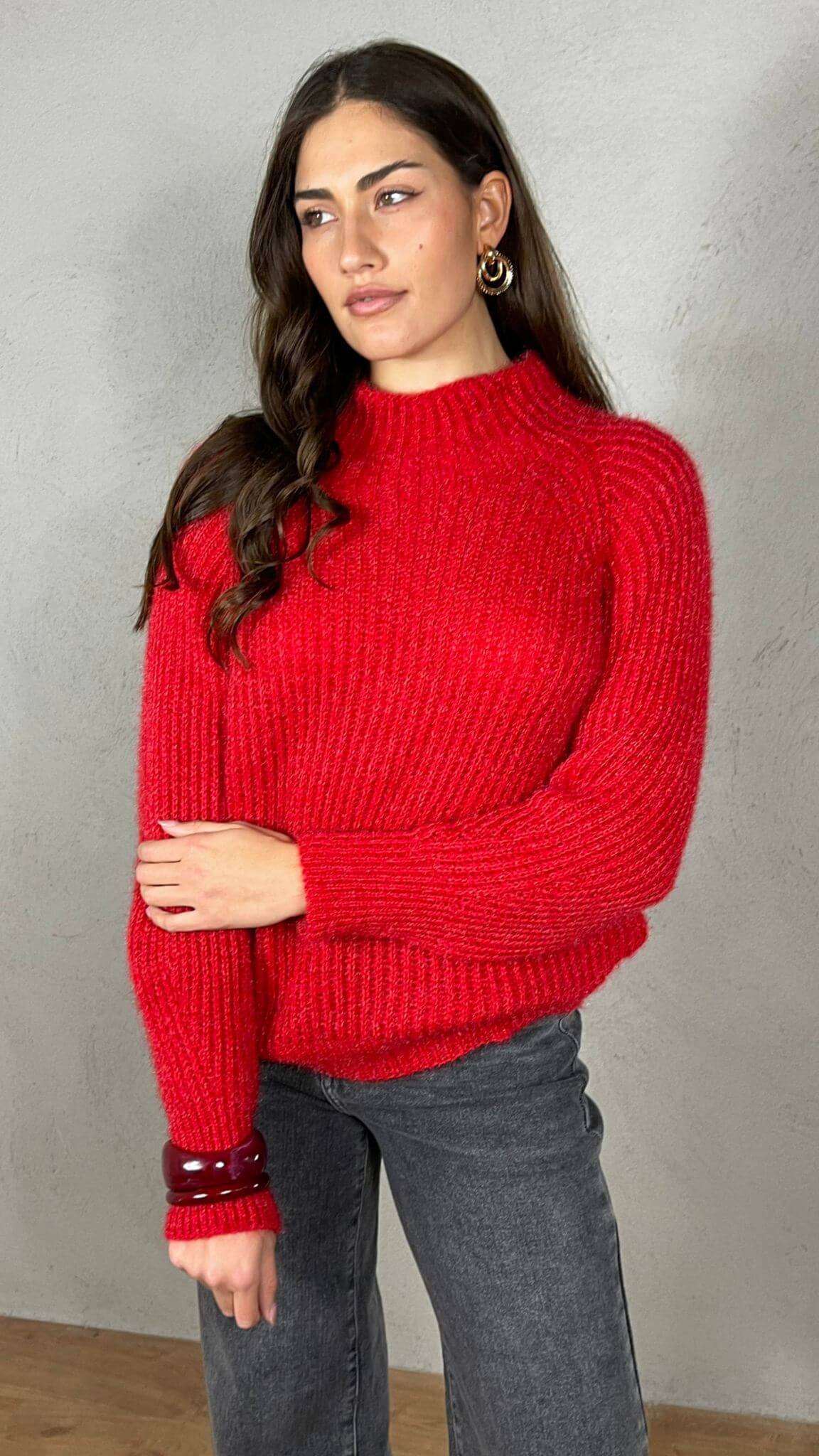Pullover effetto Mohair collo lupetto - Candida.it