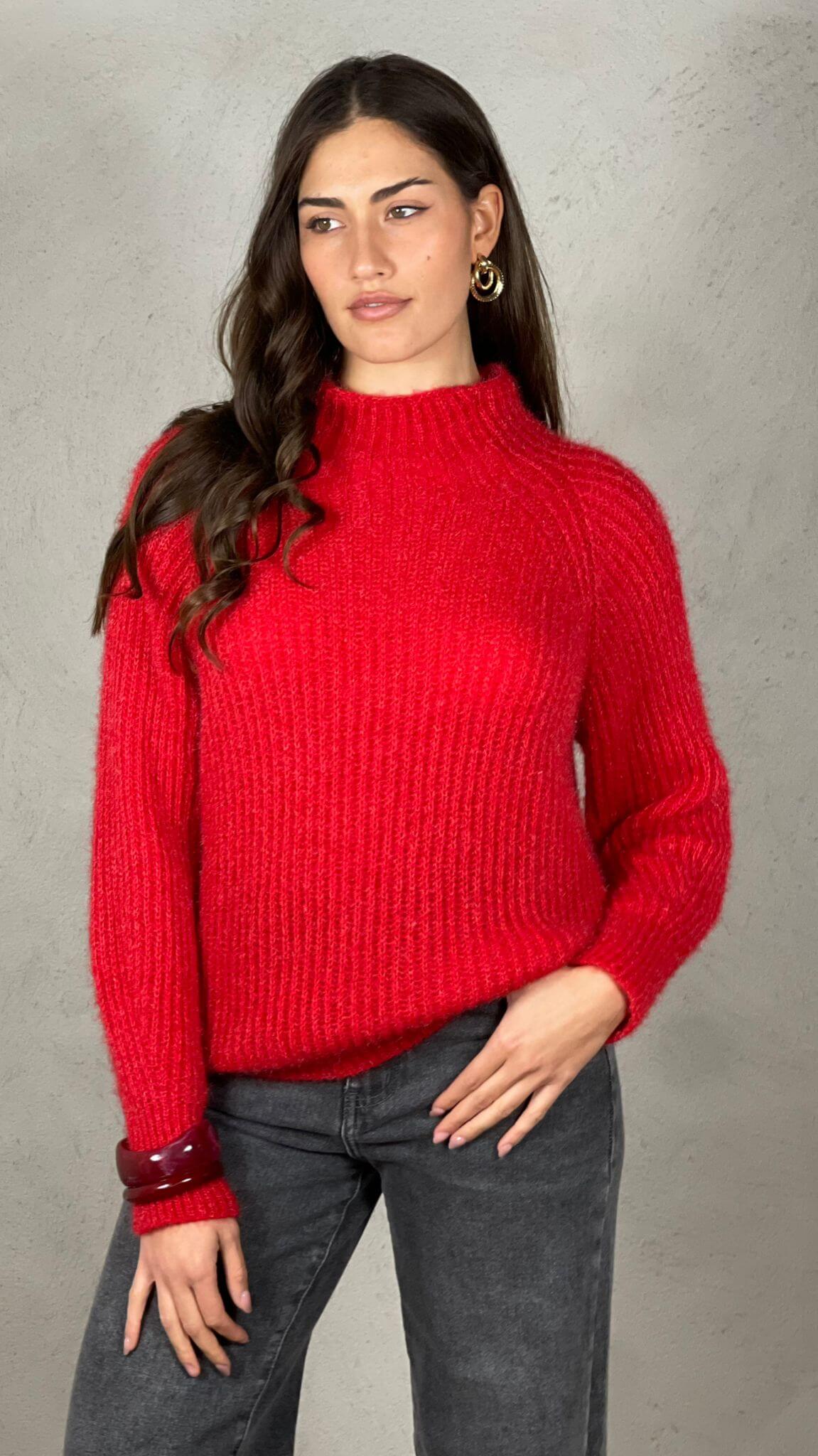 Pullover effetto Mohair collo lupetto - Candida.it